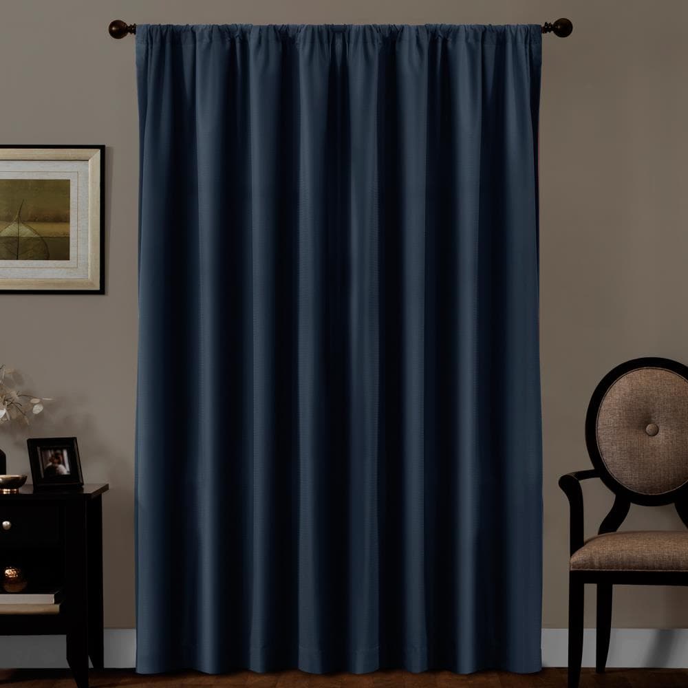  5321 84 NAVY 84-Inches navy Blackout Thermal lined Rod pocket Single curtain panel