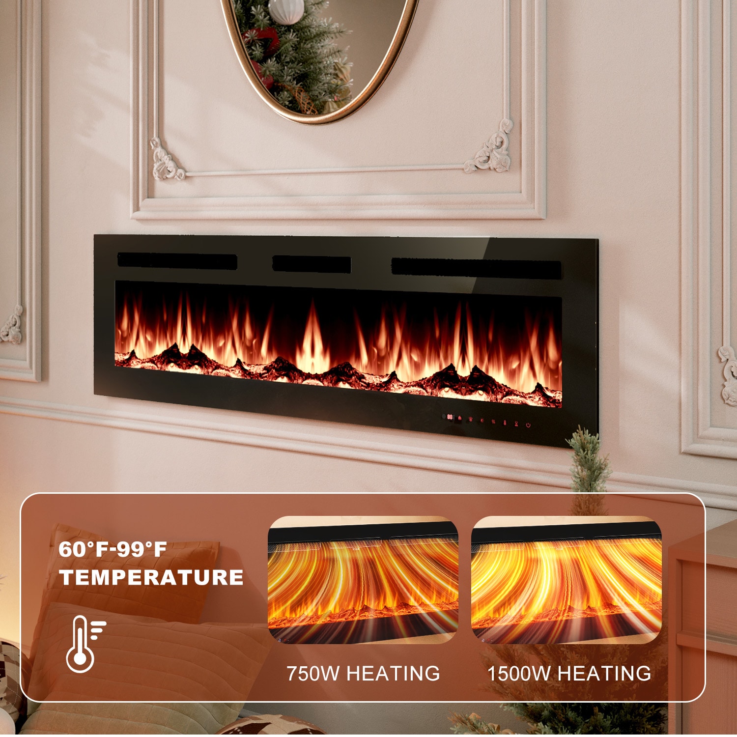 AOXUN H20019 Electric-Fireplaces - View #4