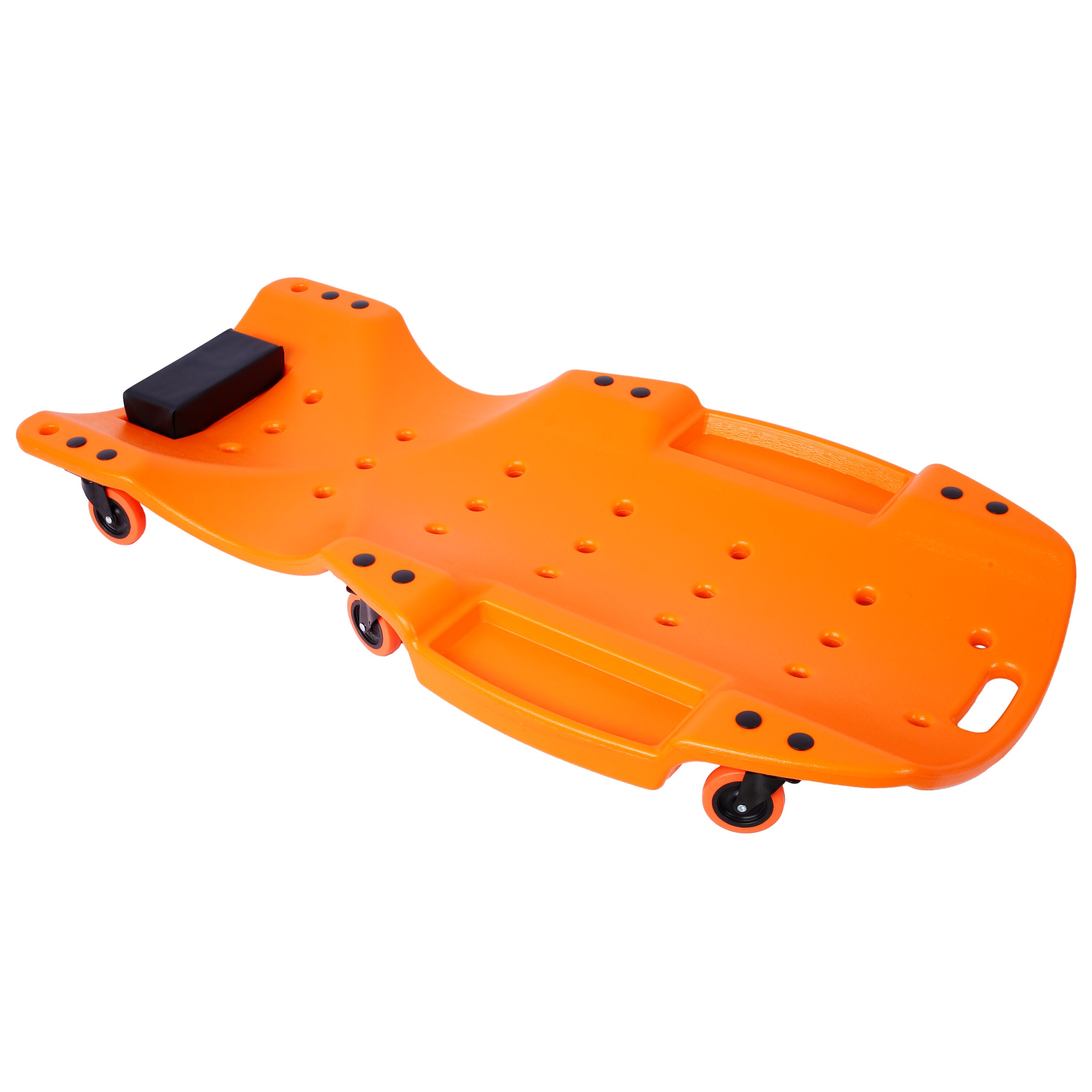 Tatayosi Plastic Creeper 48 Inch - Blow Molded Ergonomic HDPE Body with Padded Headrest Dual Tool Trays - 440 Lbs Capacity ORANGE #JJ144539