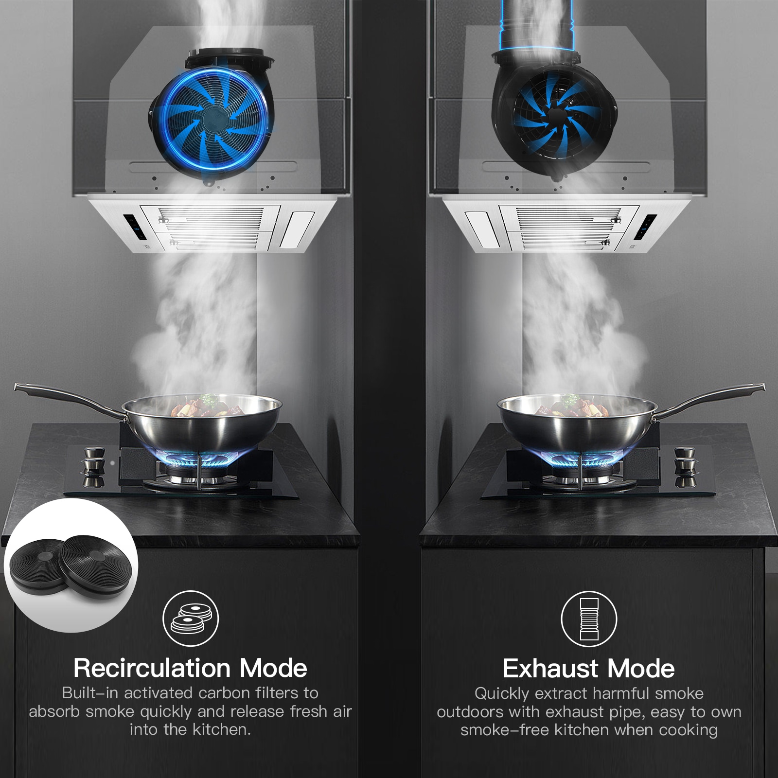 amzchef UL-21BILS30-TS-ST Undercabinet-Range-Hoods - View #5