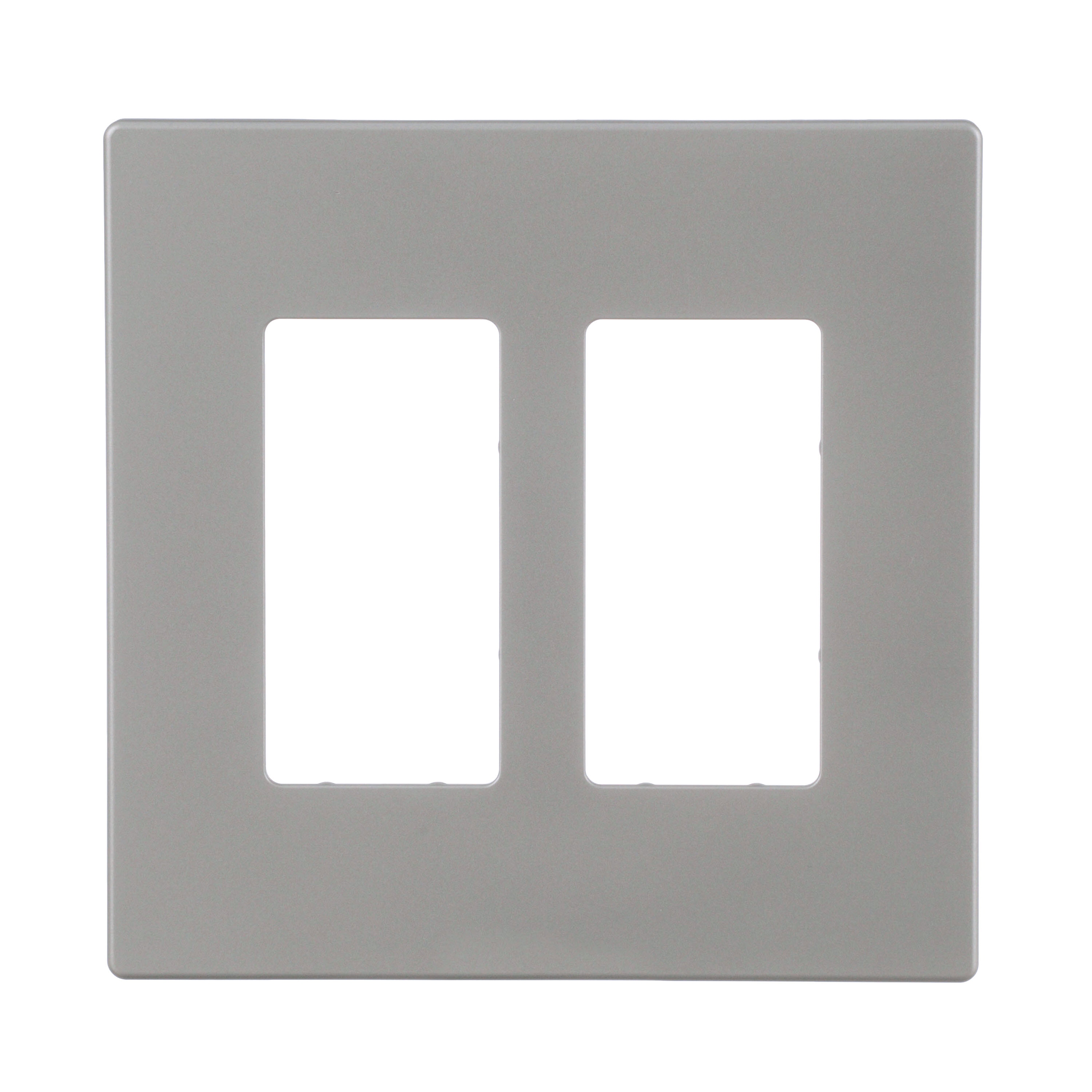Eaton PJS262SG-F-LW 2 -Gang Midsize Size Silver Granite Polycarbonate Indoor Screwless Decorator Wall Plate
