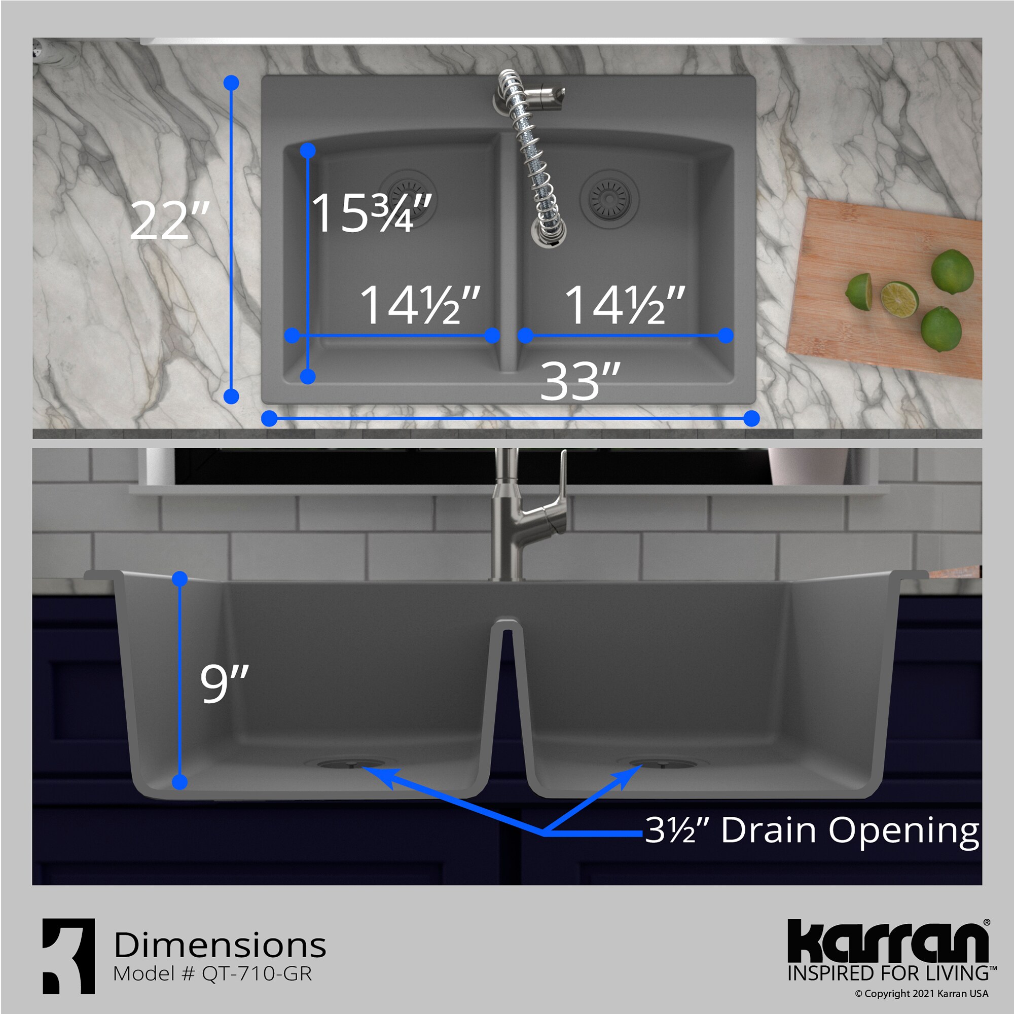 Karran QT710GRKKF330MB Kitchen-Sinks - View #6