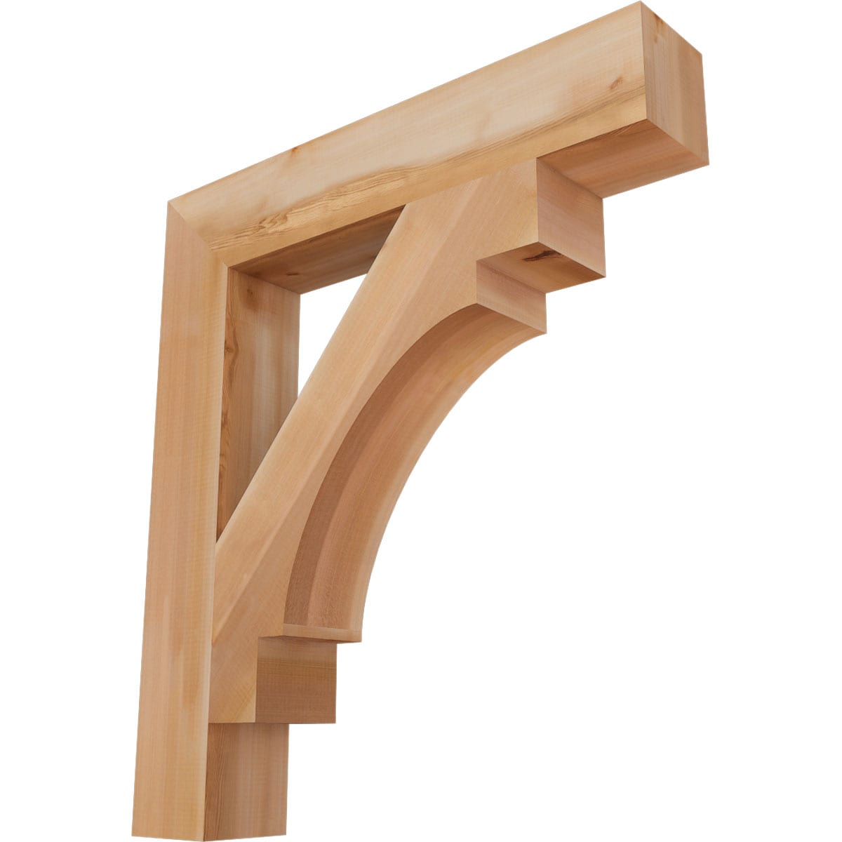 Ekena Millwork BKT06X34X38MRC05SWR Merced block smooth 5-1/2-in x 34-in x 38-in Western red cedar Brown Wood Standard bracket