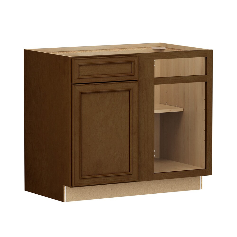 Shenandoah Irvington 42-in W x 34.5-in H x 24-in D Truffle Stained Blind Base Fully Assembled Cabinet Recessed Panel Miter