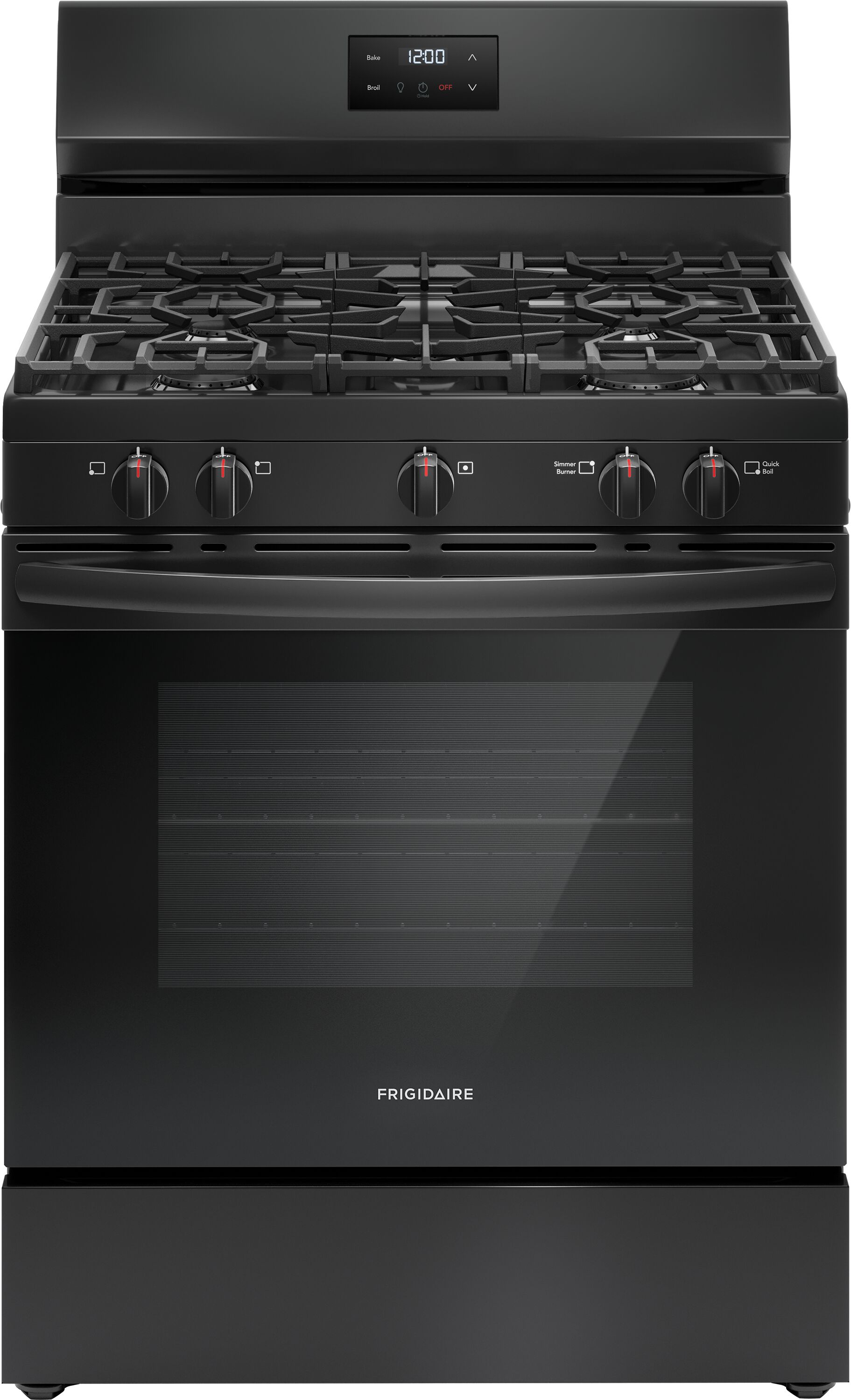 Frigidaire 30-in 5 burners 5.1-cu ft Freestanding Natural Gas Range ( Black ) #FCRG3052BB