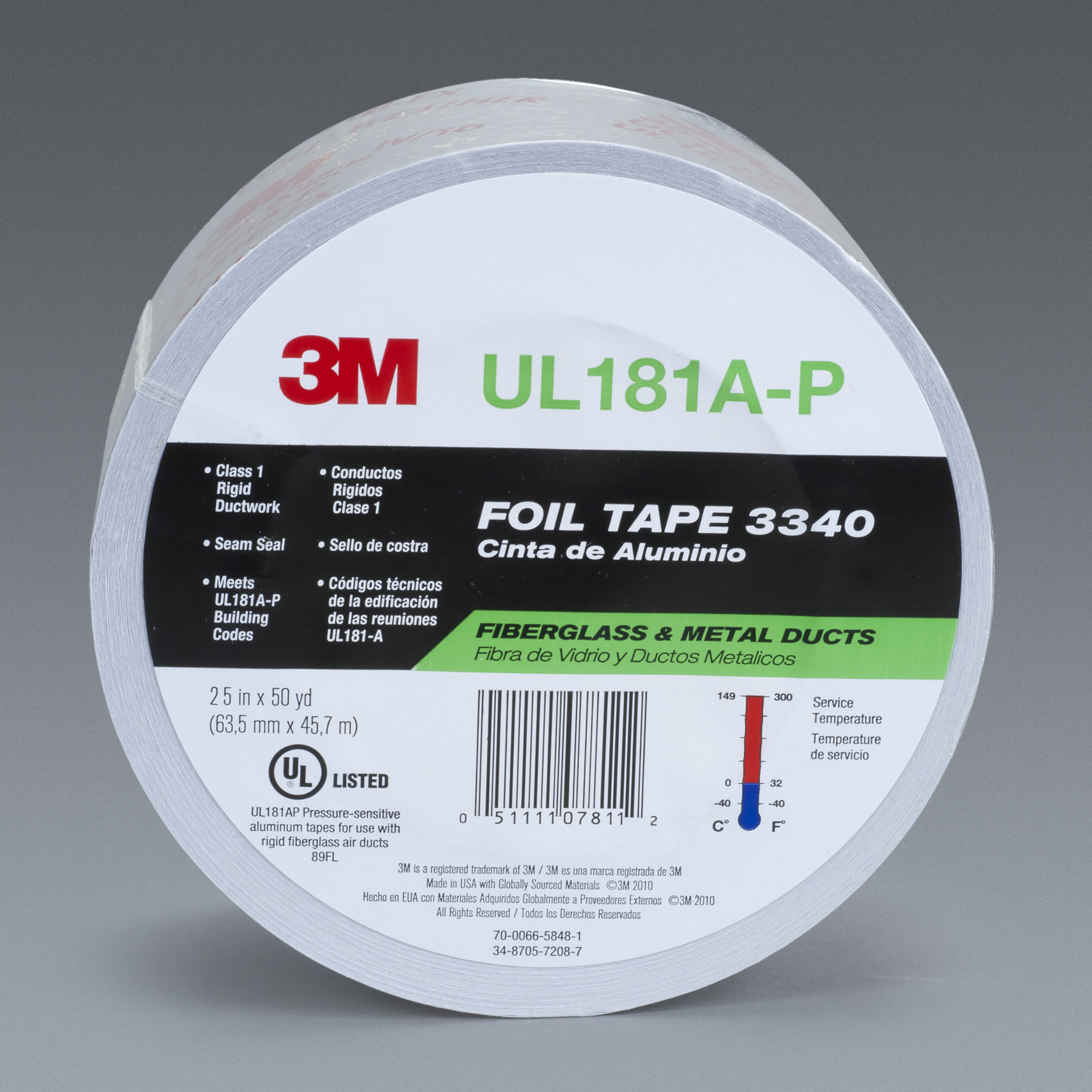HVAC Tape Technologies Aluminum Foil Tape 3" x 1.7 MIL x 150 ft each 3 Rolls 