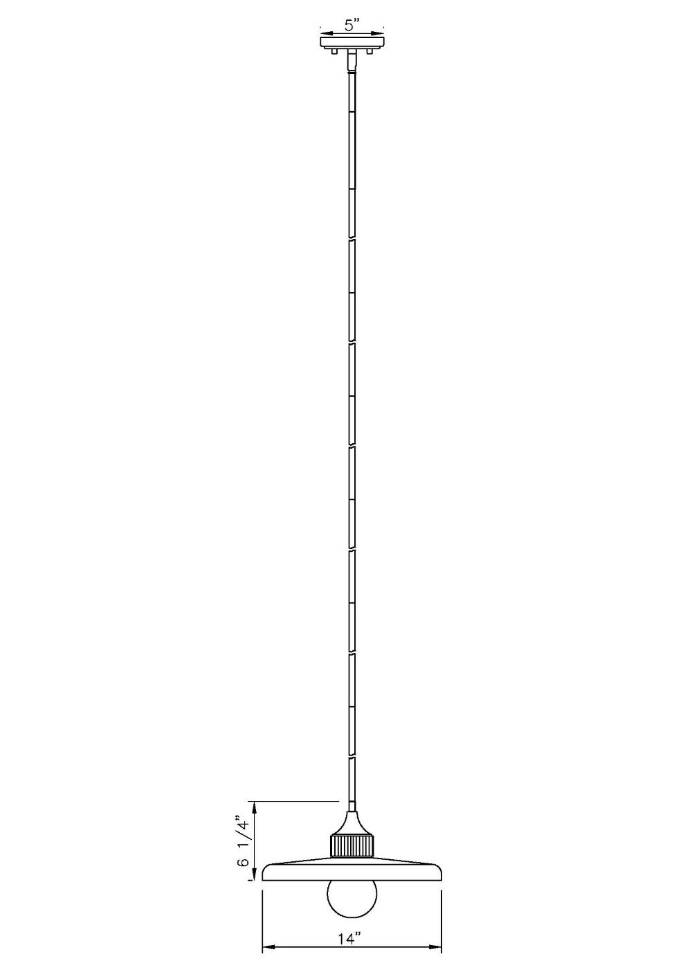 14" Brushed Nickel Glass LED Indoor/Outdoor Pendant Light