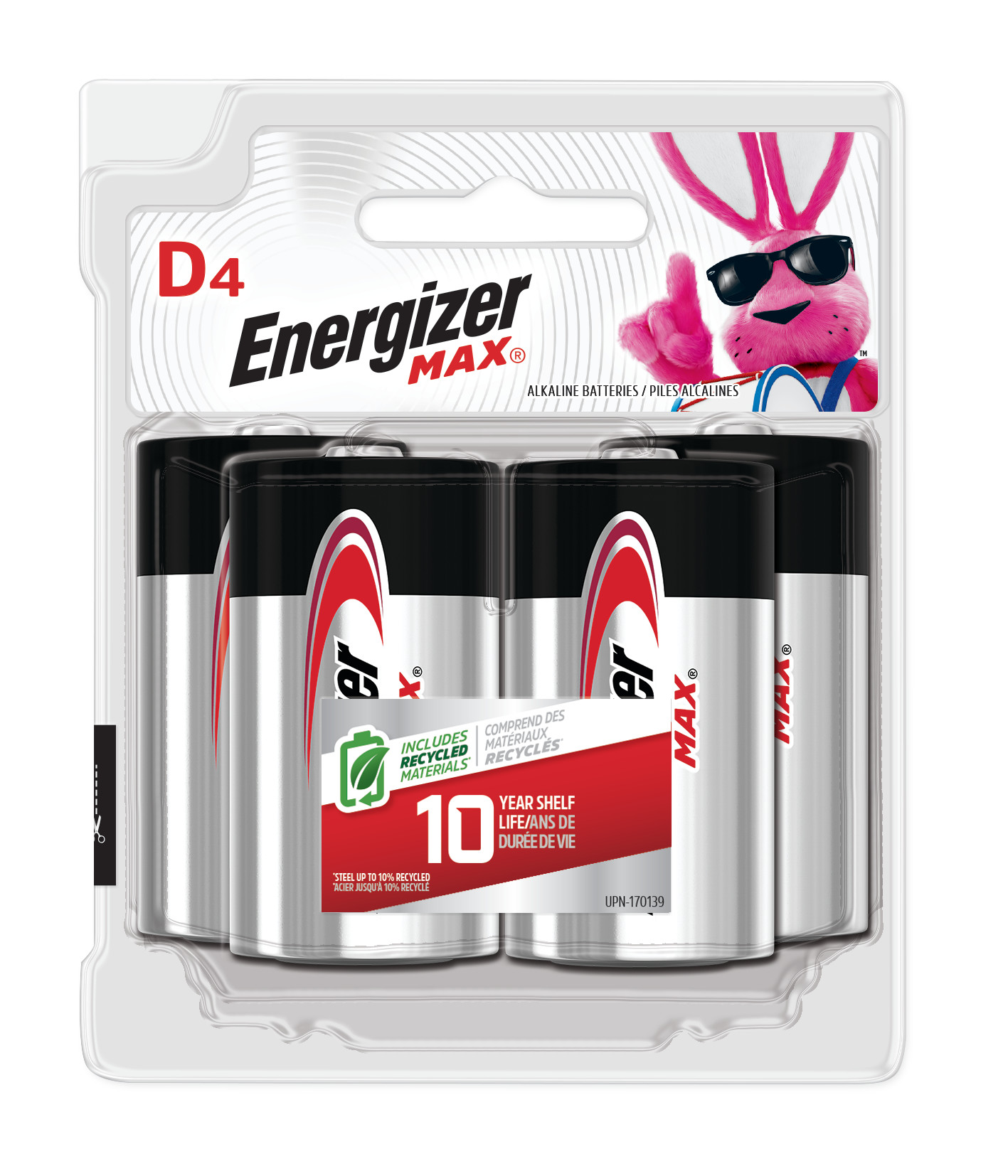 Energizer E95BP-4 MAX Alkaline D Batteries ( 4 -Pack )