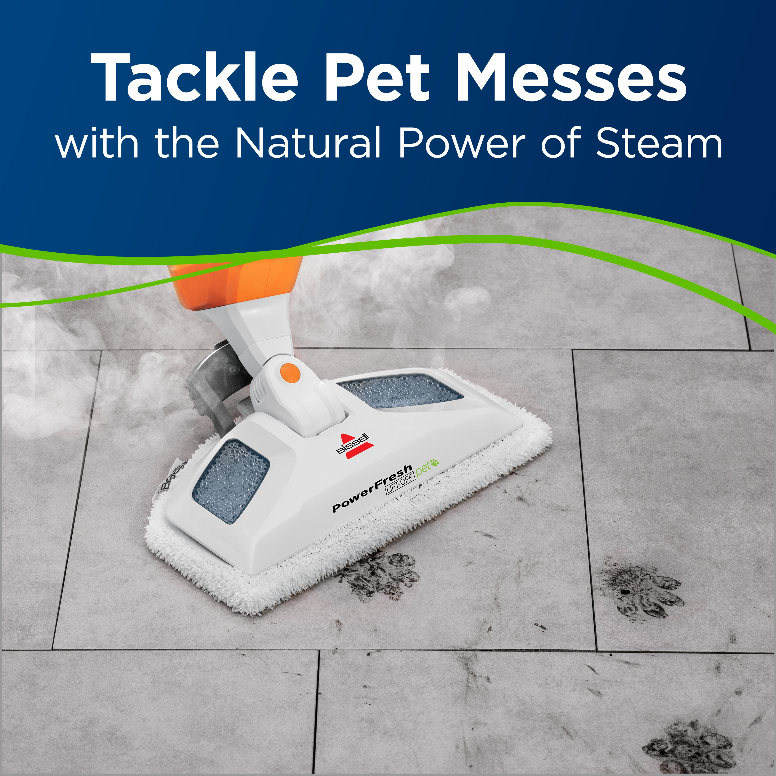 BISSELL PowerFresh Pet Steam Mop 1-Speed Steam Mop