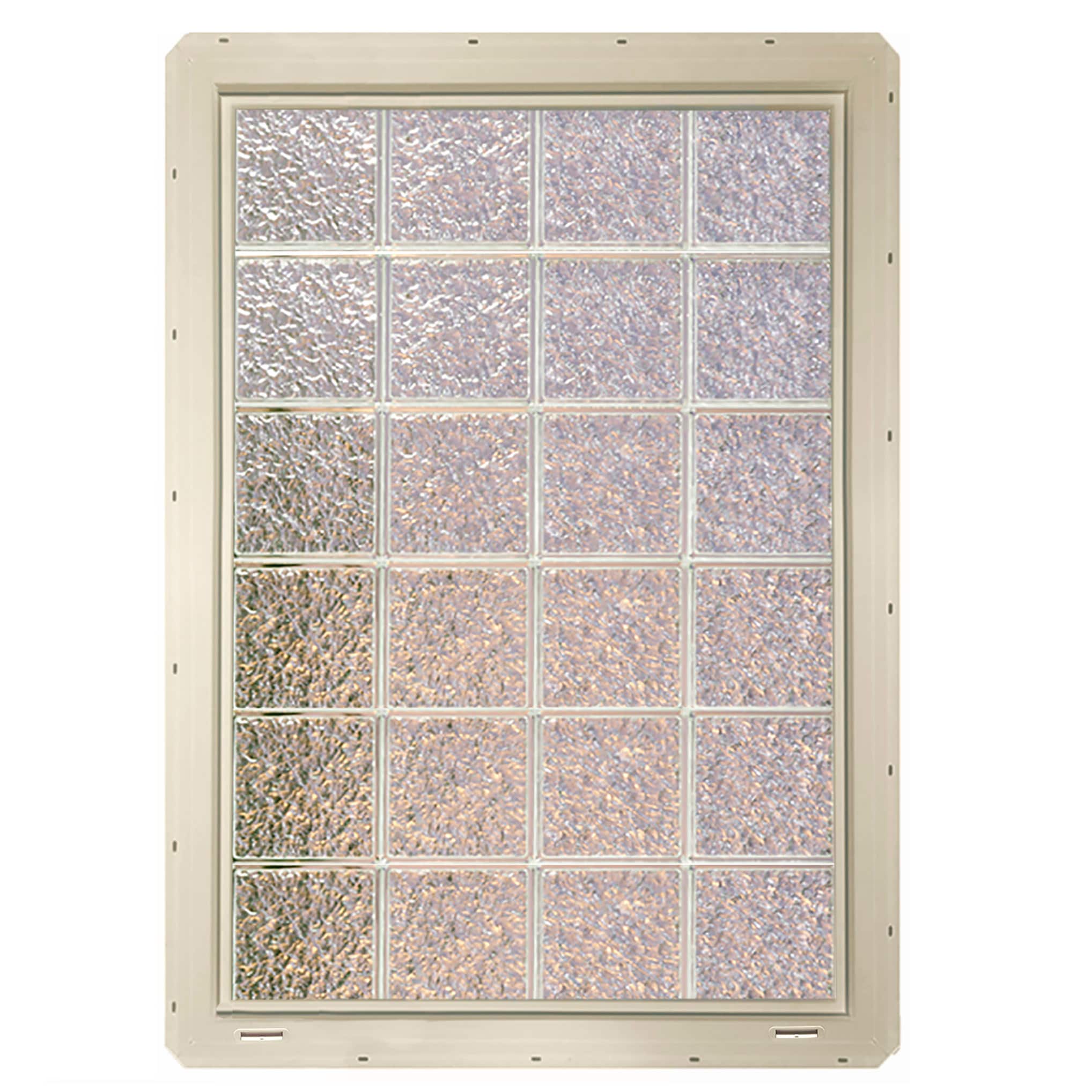 CrystaLok CL3248SISAL Ice Glass 31-3/4-in x 46-3/4-in Vinyl New construction Glass Block Window