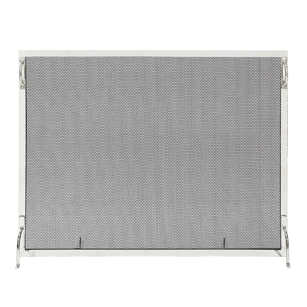 Minuteman International 8-in Polished Nickel Iron 1-Panel Flat Fireplace Screen SSM-3830NP Sansujyuku sansujyuku.com