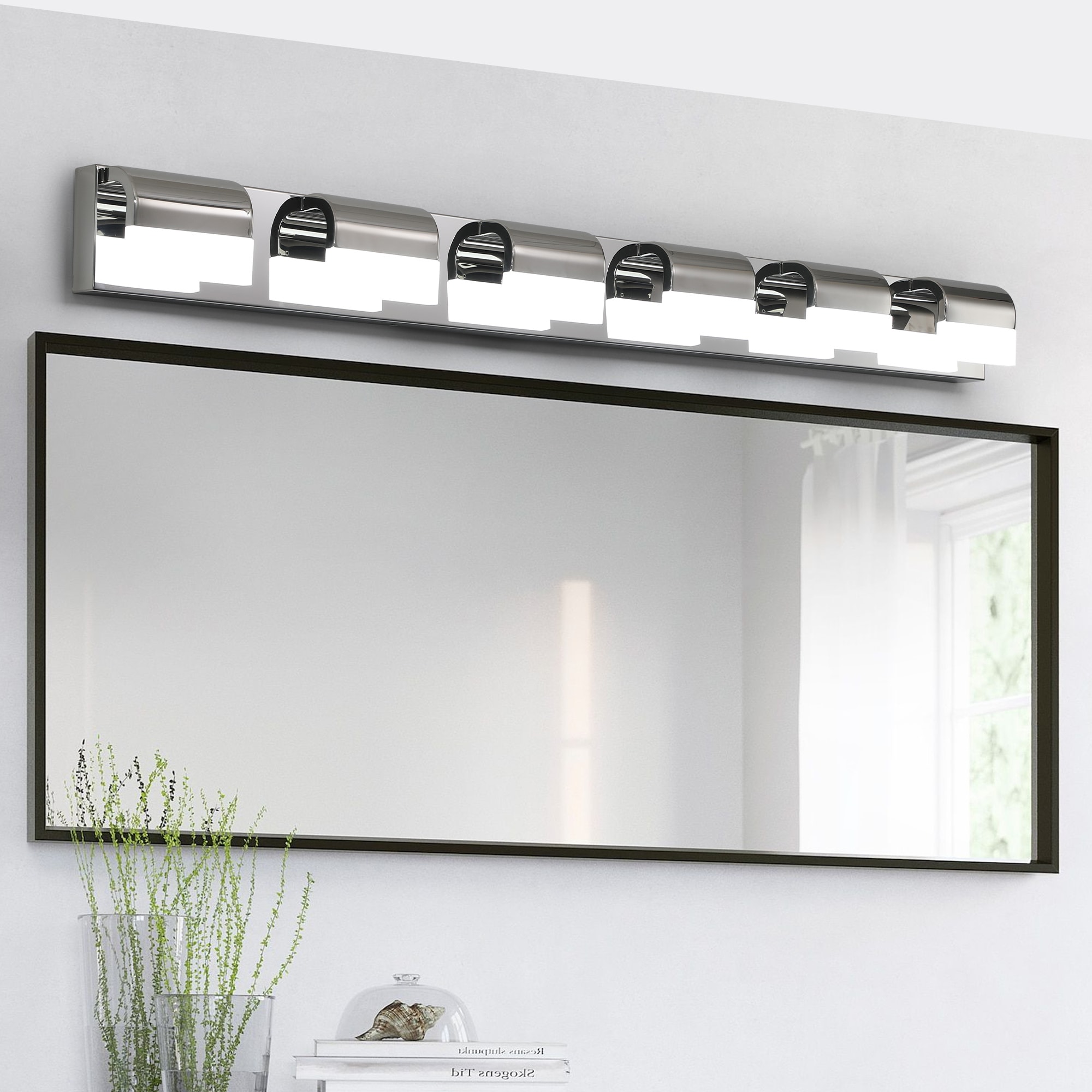 BABOOM BOM-3596563-OR Bathroom Vanity Lighting 46.5-in 6 -Light Polished Chrome Modern/contemporary Vanity light