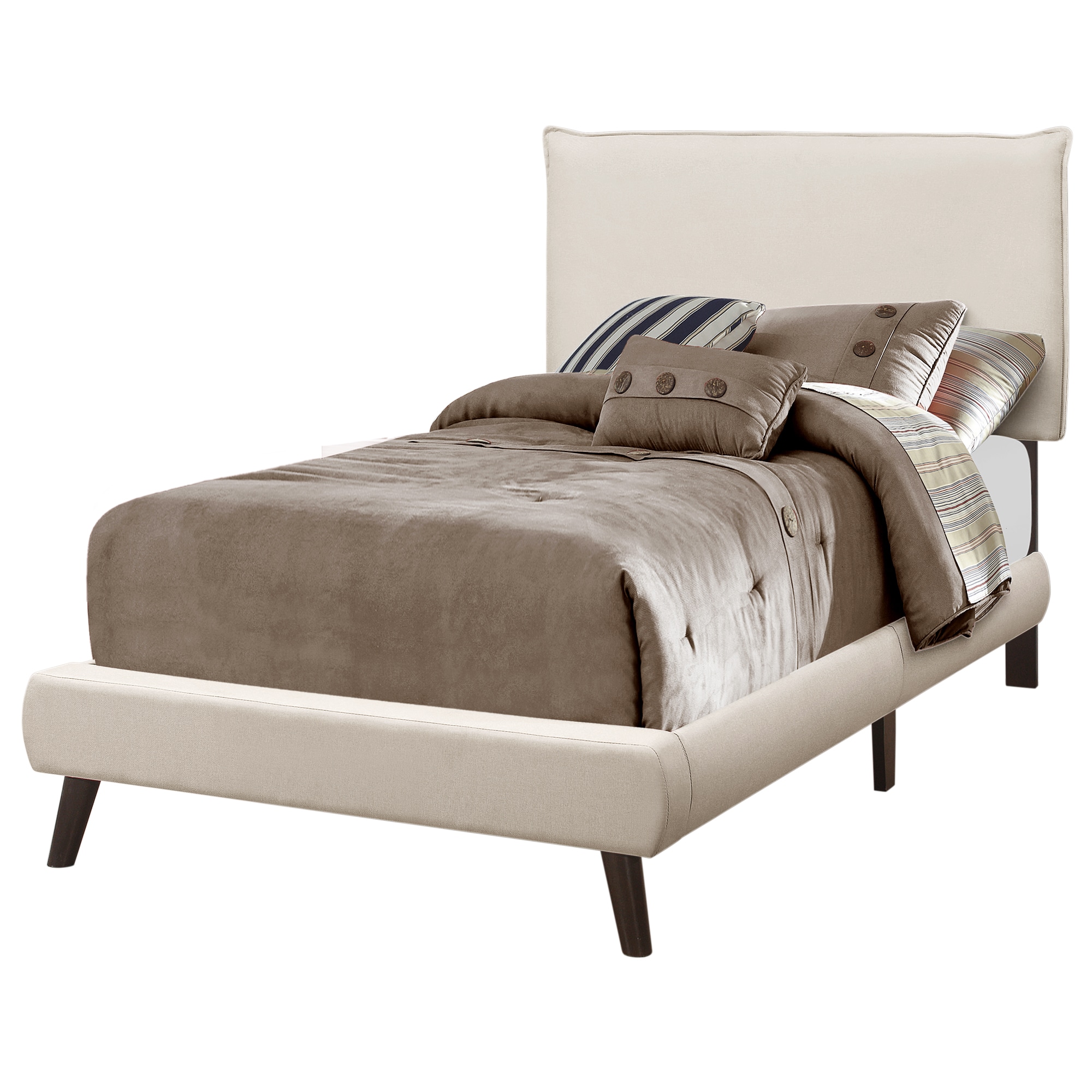 Beige twin bed deals frame