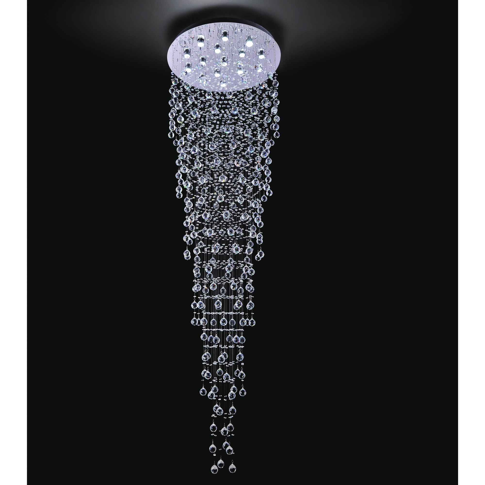 CWI Lighting 6601C36C Rain Drop 20-Light 36-in Chrome Flush Mount Light