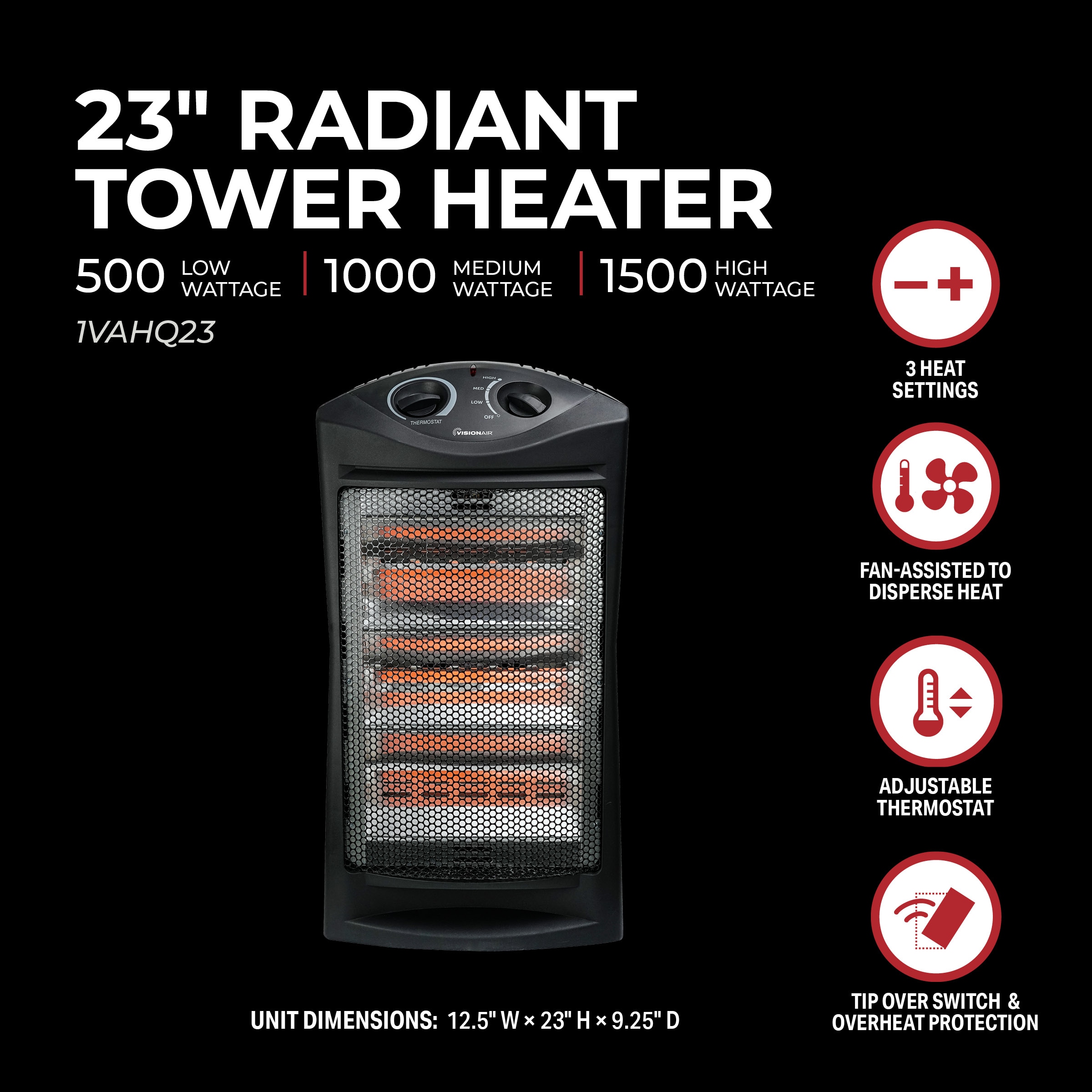 VisionAir 1VAHQ23 Portable-Electric-Heat - View #3