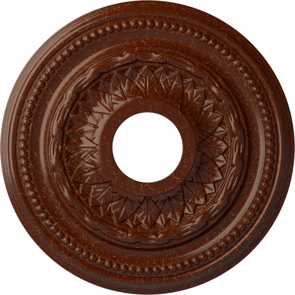 Ekena Millwork CM15GABMC Galway 15.75-in W x 15.75-in L Painted Burnished Mahogany Crackle Polyurethane Whole Ceiling Medallion