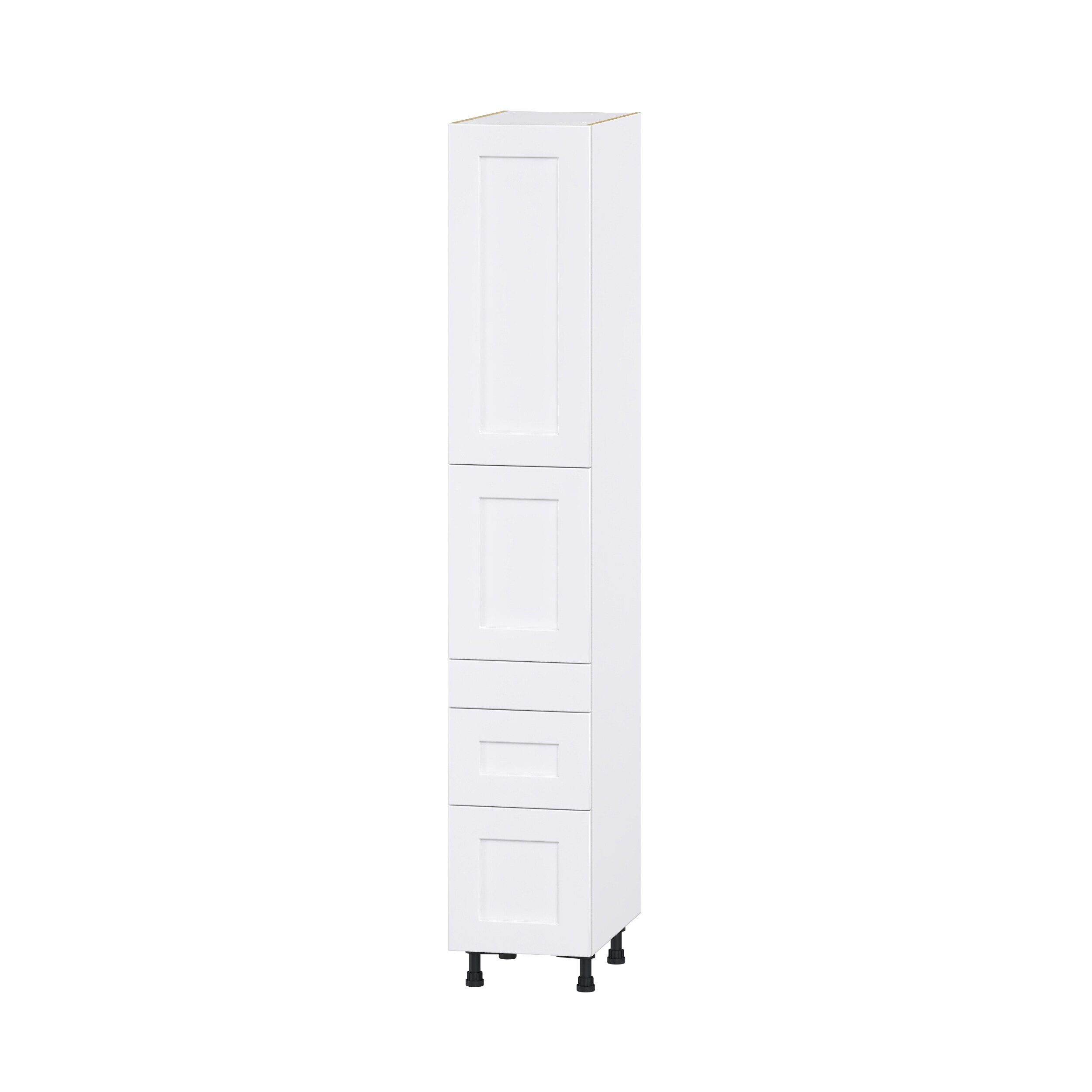 Hugo&Borg DST3D152489.5I2-JO Jolie 15-in W x 89.5-in H x 24-in D Warm White 3 -Drawers Pantry Fully assembled Cabinet (Flat Panel Shaker)