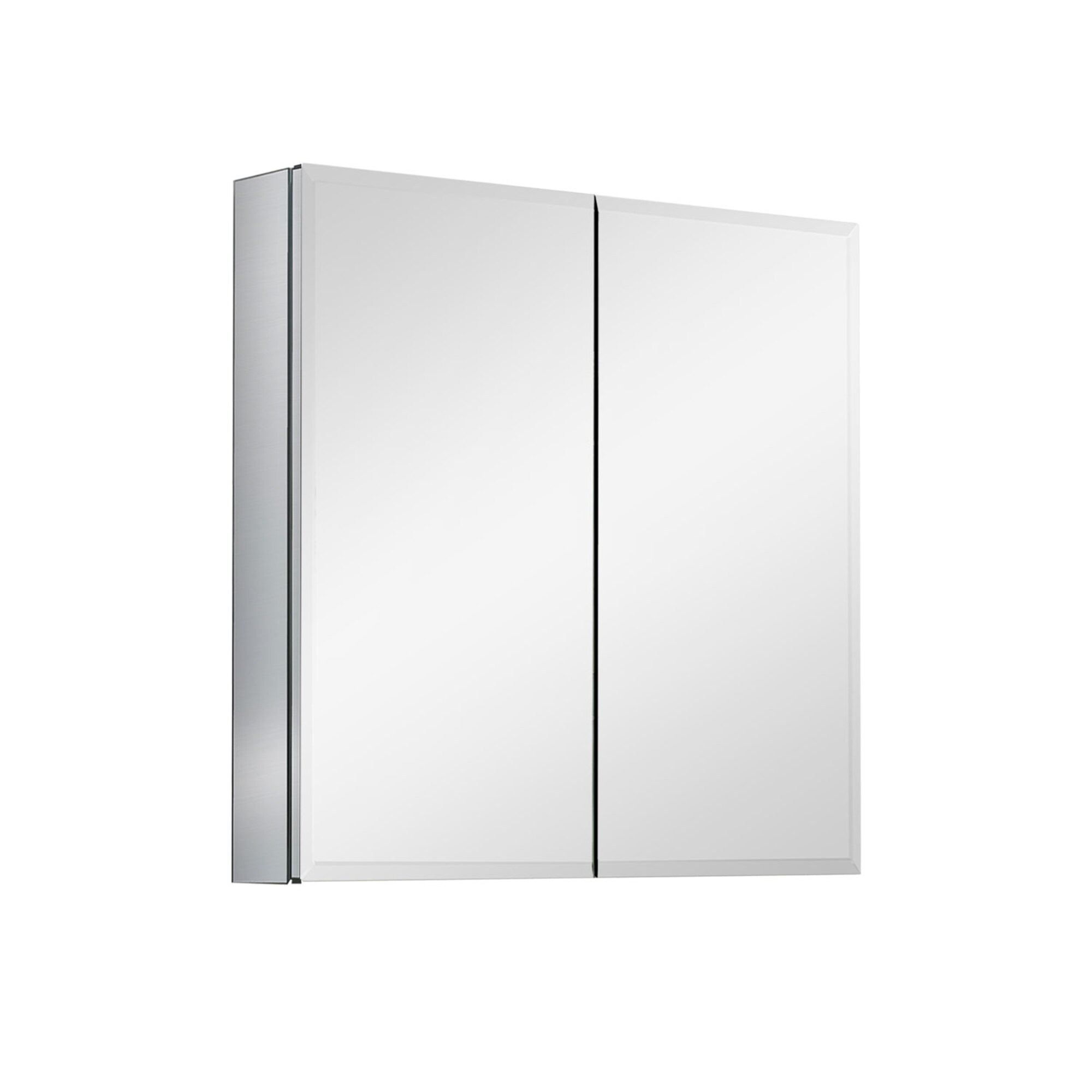 Bybafun YD5300006 30-Inches x 26-Inches Surface/Recessed Mount Silver Mirrored Rectangle Soft Close Medicine Cabinet