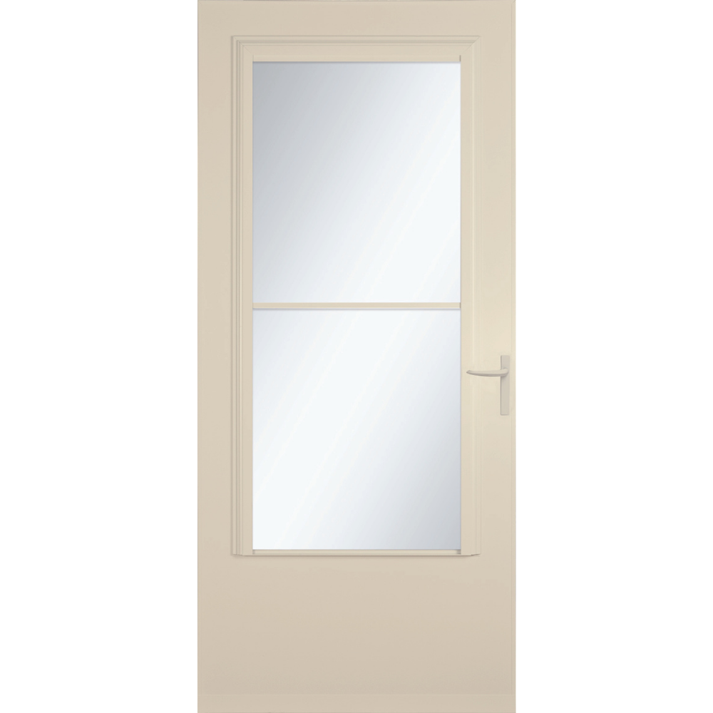Concord 32-in x 81-in Almond Mid-view Retractable Screen Wood Core Storm Door with Almond Handle in Off-White | - LARSON 37081081