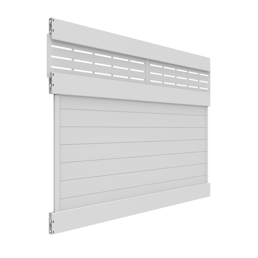 Freedom Barington Boardwalk 6-ft H x 8-ft W White Privacy Vinyl Flat-top Fence panel (Unassembled)