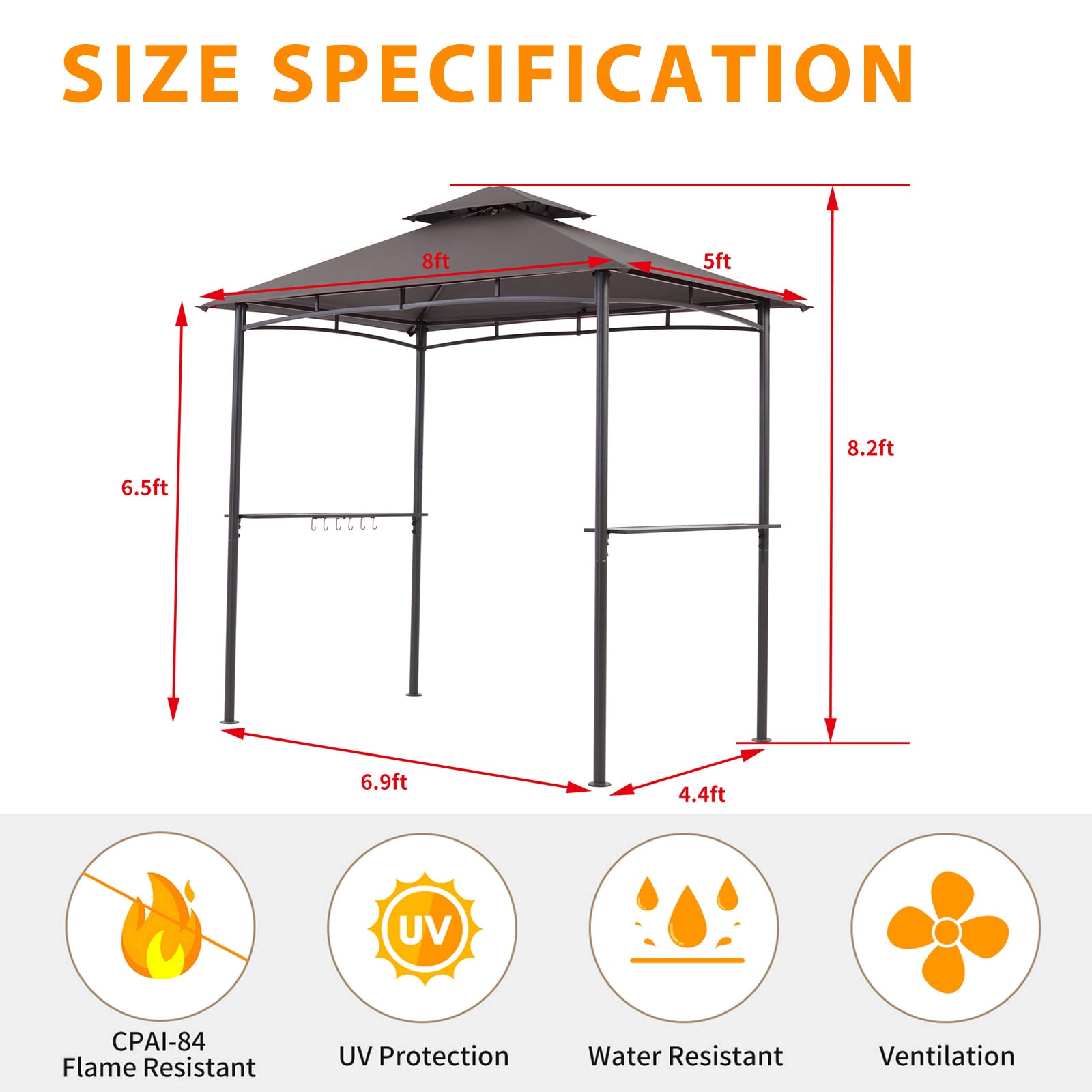 StarEcho SKPN-GREY Wood-Resin-Gazebos - View #7