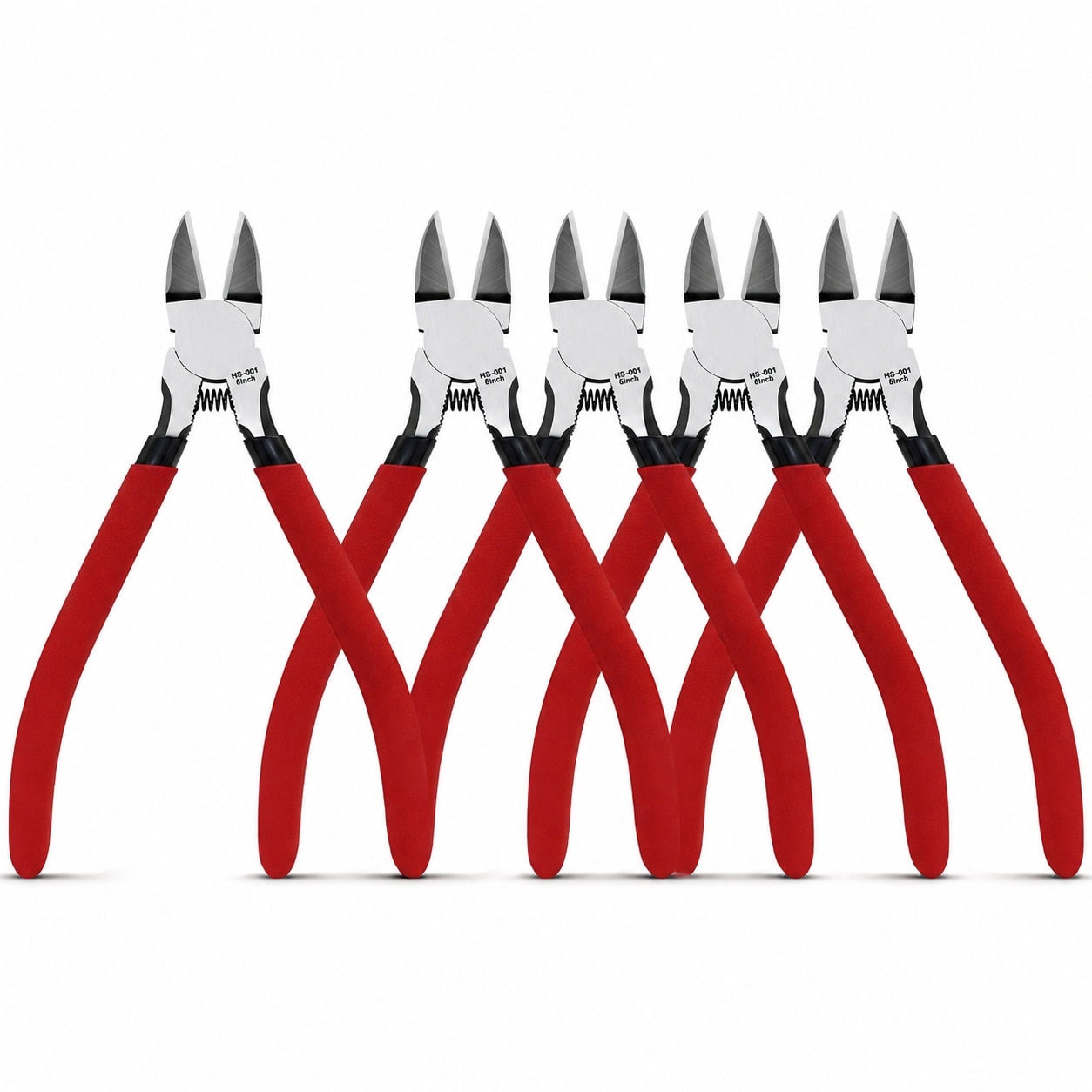 Ahfiwaso 5 pack 6 inch wire cutters flush cut pliers diagonal cutting pliers spring loaded side cutters with nonslip handle for jewelry making crafts zip