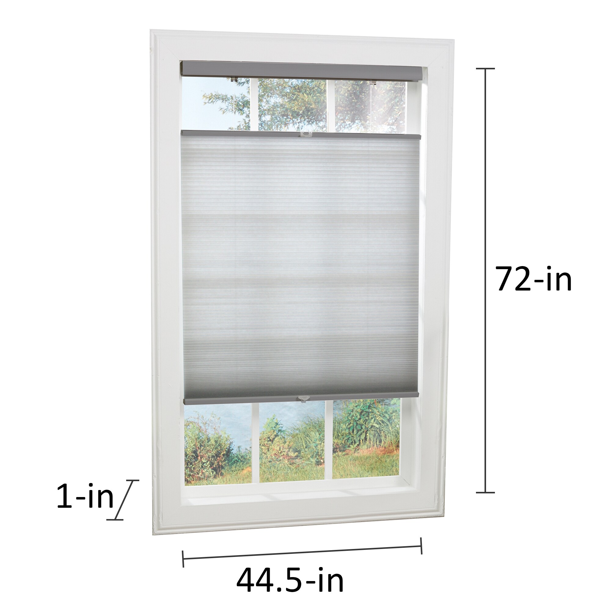 allen + roth 44.5-in x 72-in Gray Light Filtering Cordless Top-down ...