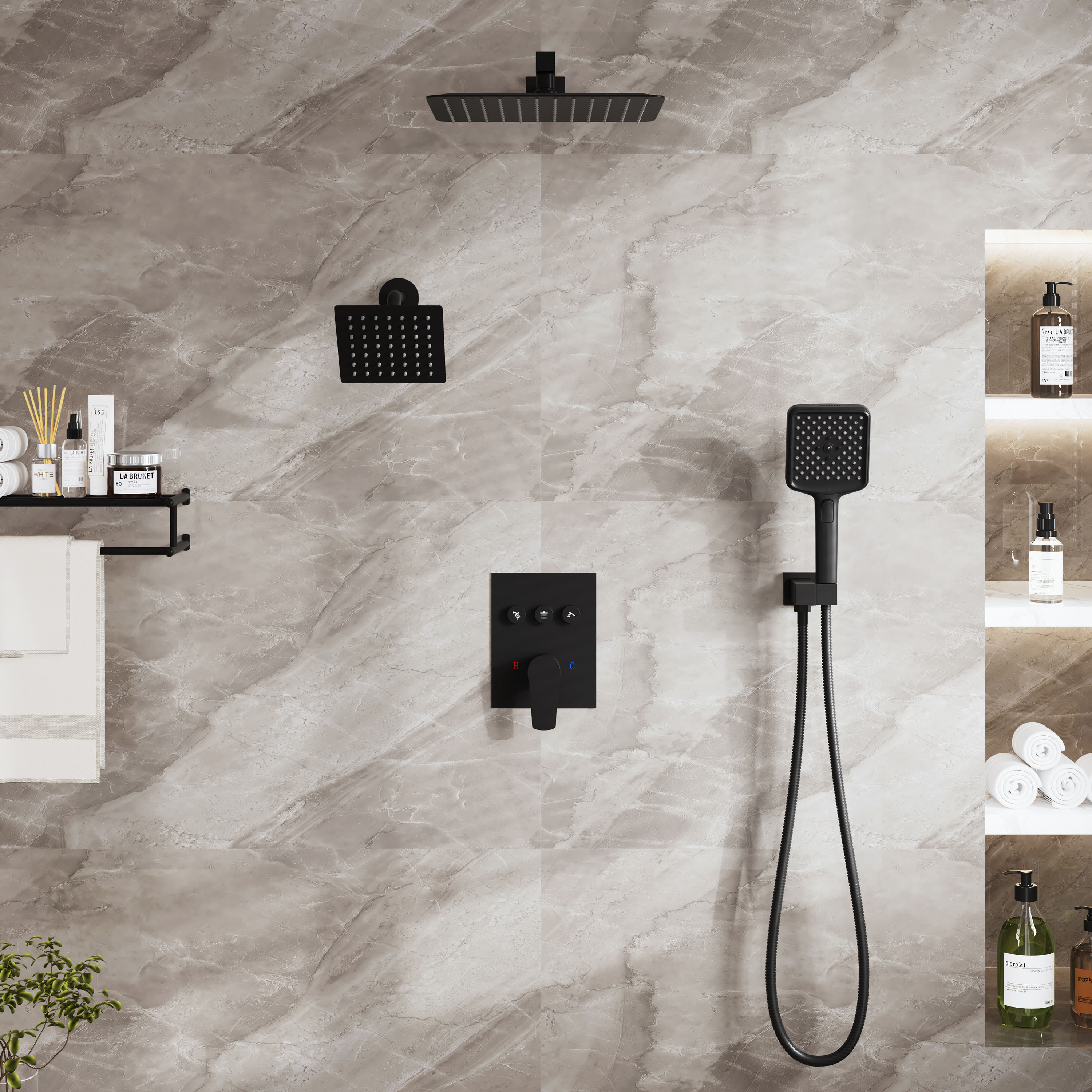 Mondawe MDBR01025AJ12MB Showerhead-Bar-Panels - View #4