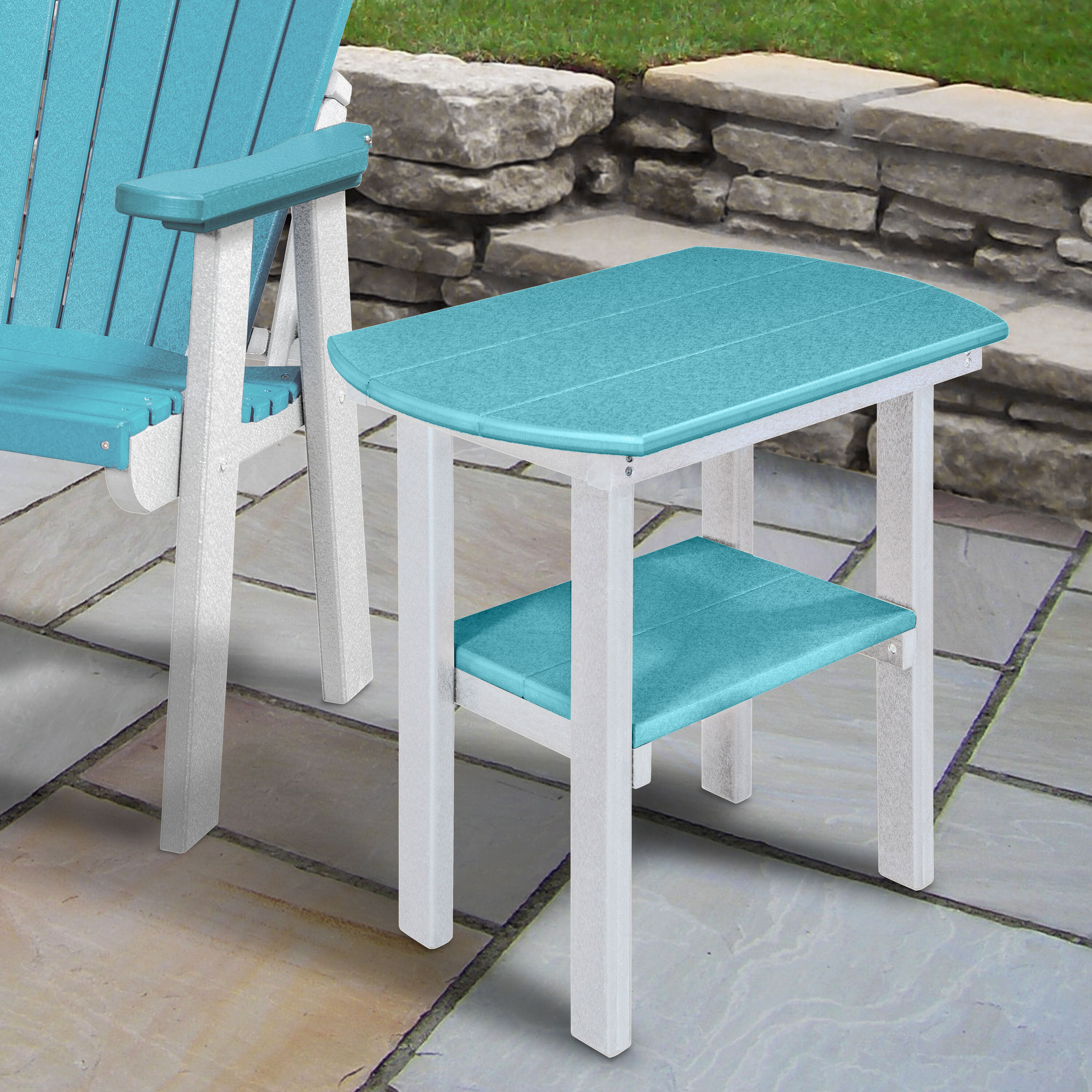 American Furniture Classics 525ARW Adirondack Oval Outdoor End Table 16-in W x 24-in L