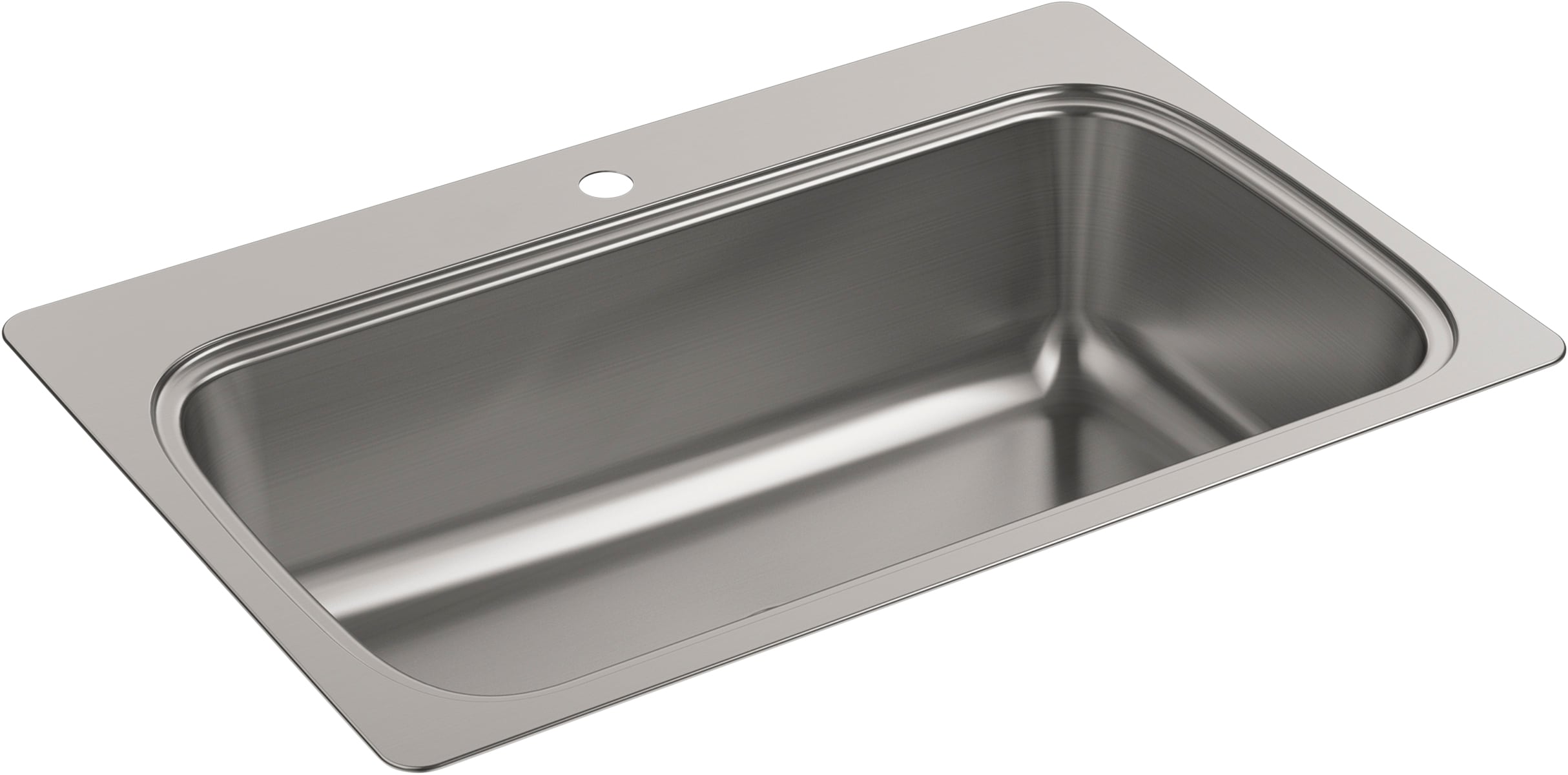 KOHLER 20060-1-NA Verse Drop-in 33-in x 22-in Stainless steel Single bowl 18 -Gauge Kitchen Sink