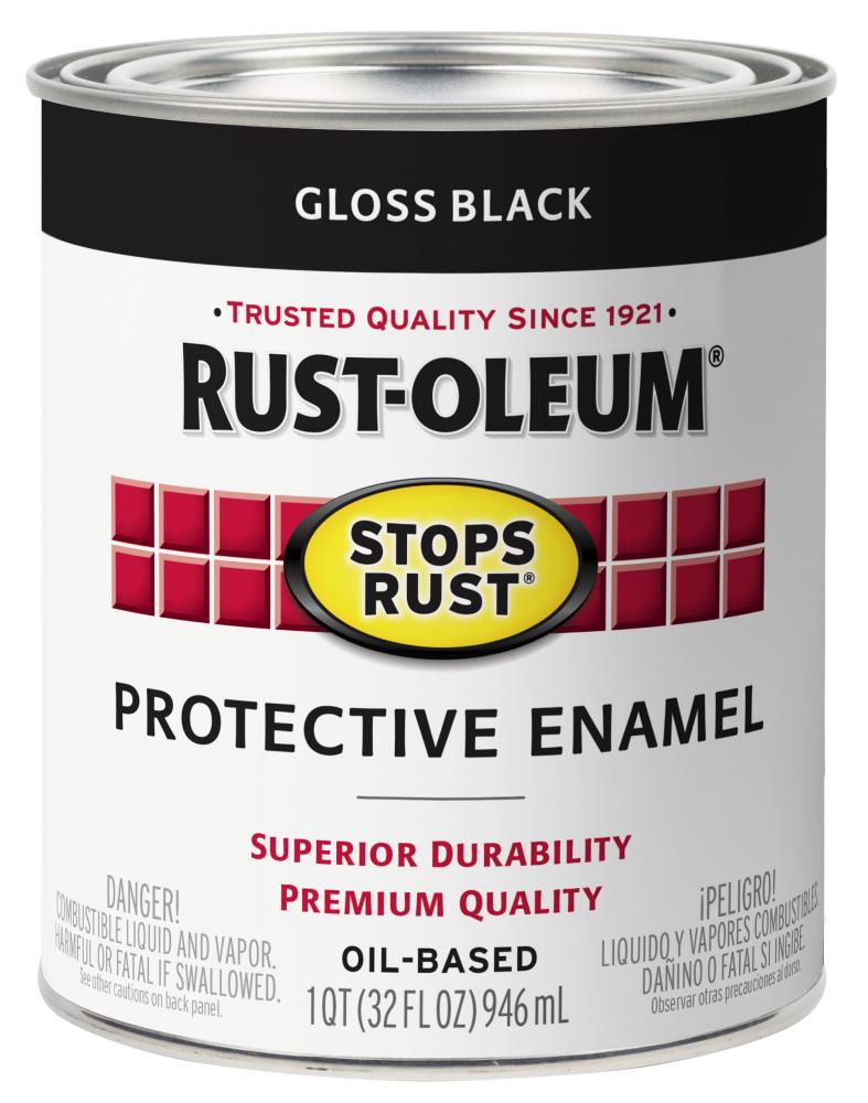 Rust-Oleum Stops Rust Gloss Black Interior/Exterior Oil-based Industrial  Enamel Paint (1-quart) in the Industrial Enamel Paint department at