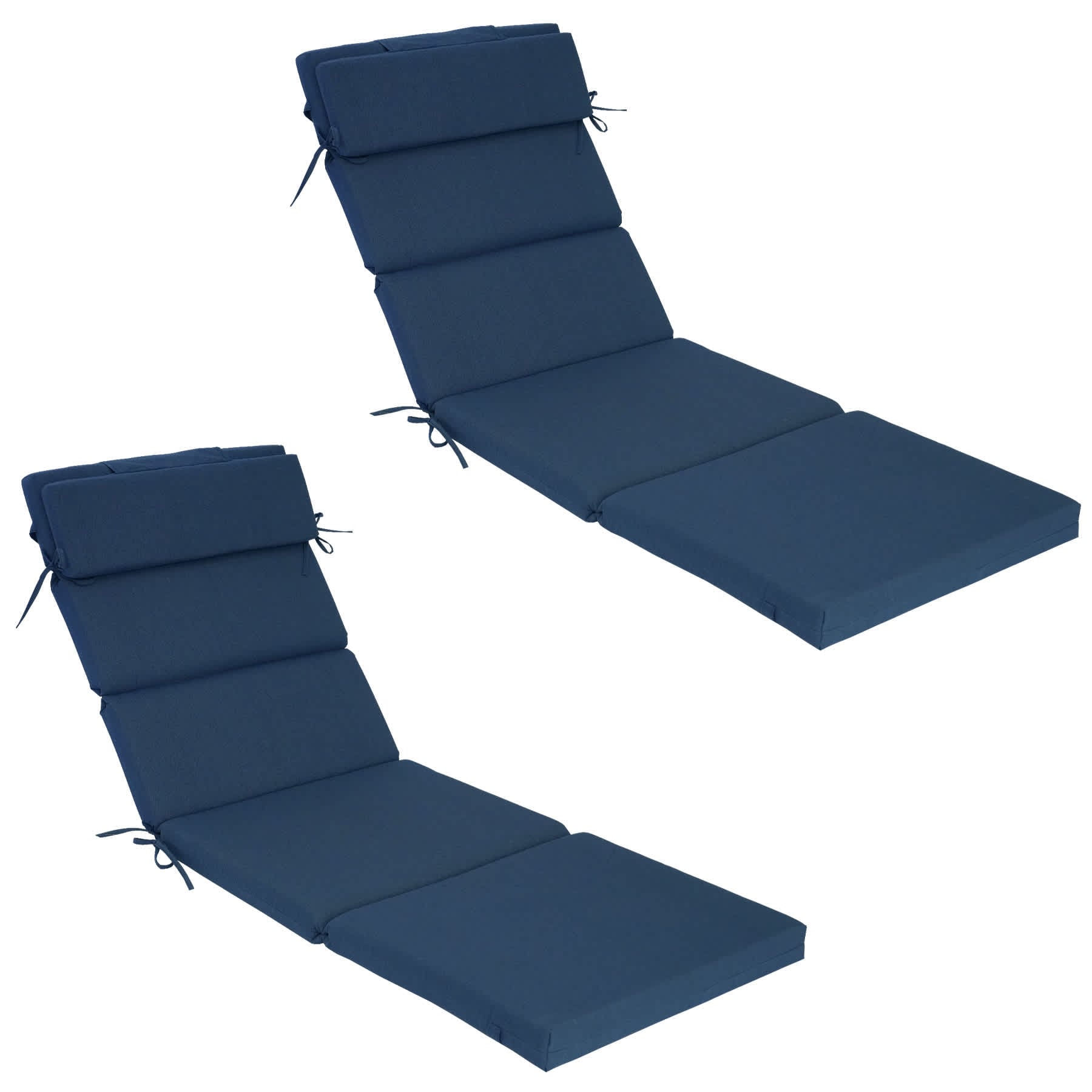 GoodGoods  25 in x 77 in Outdoor Patio Chaise Lounge Cushion with Straps(Set of 2)