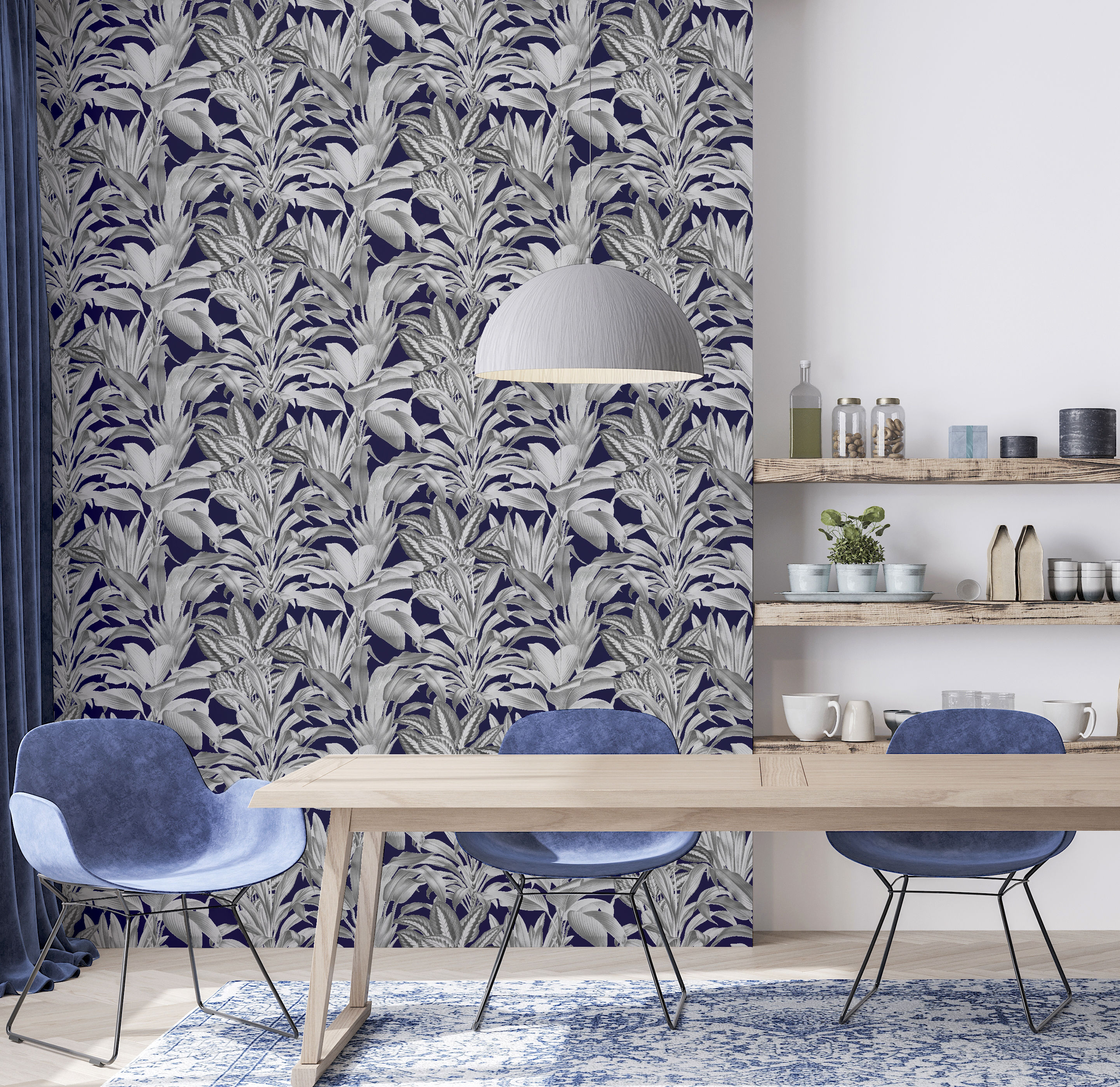 Arthouse 56-sq ft Blue Paper Scenic Unpasted Wallpaper in the Wallpaper ...