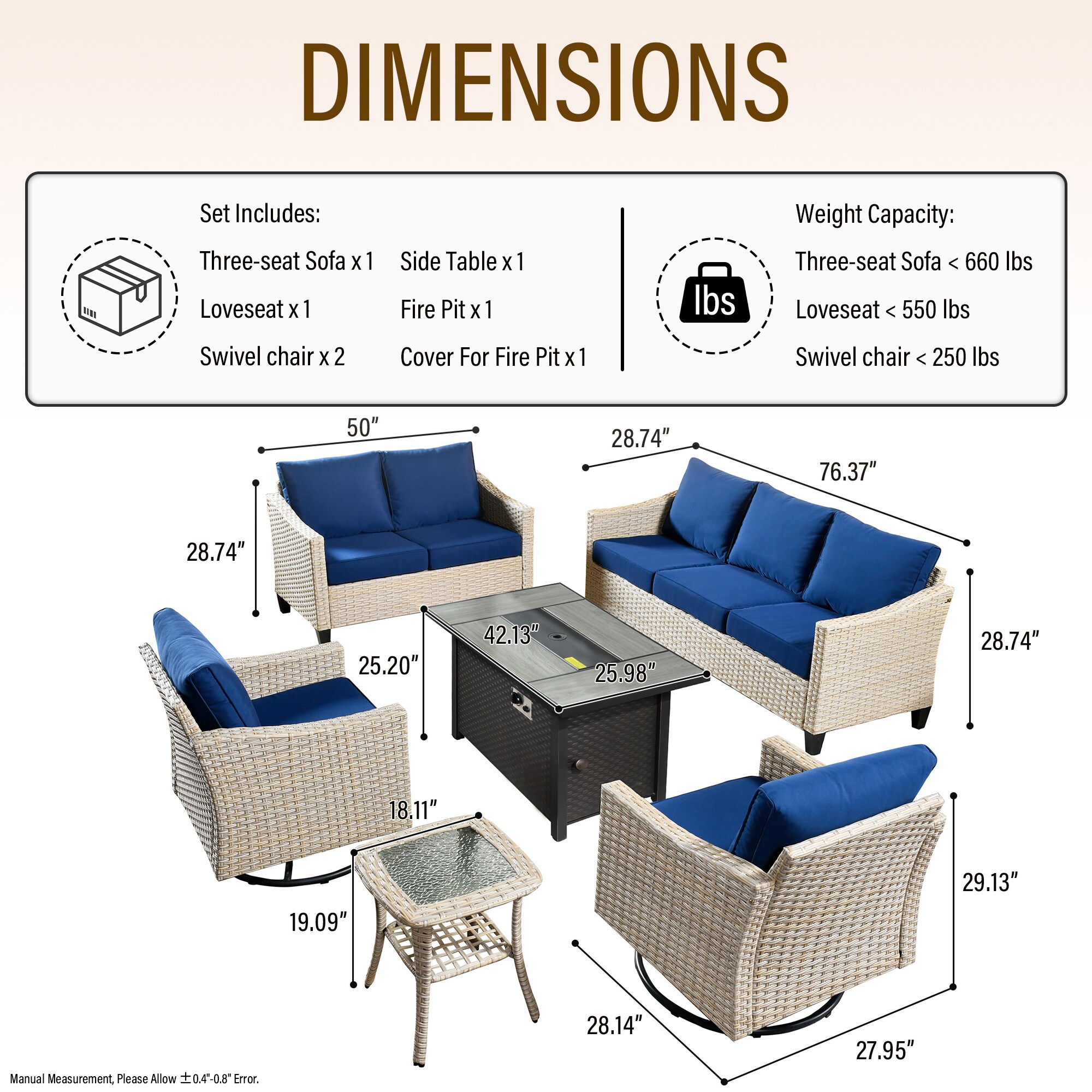 weaxty HMBCFP03-YZLDAR706 Patio-Conversation-Sets - View #8