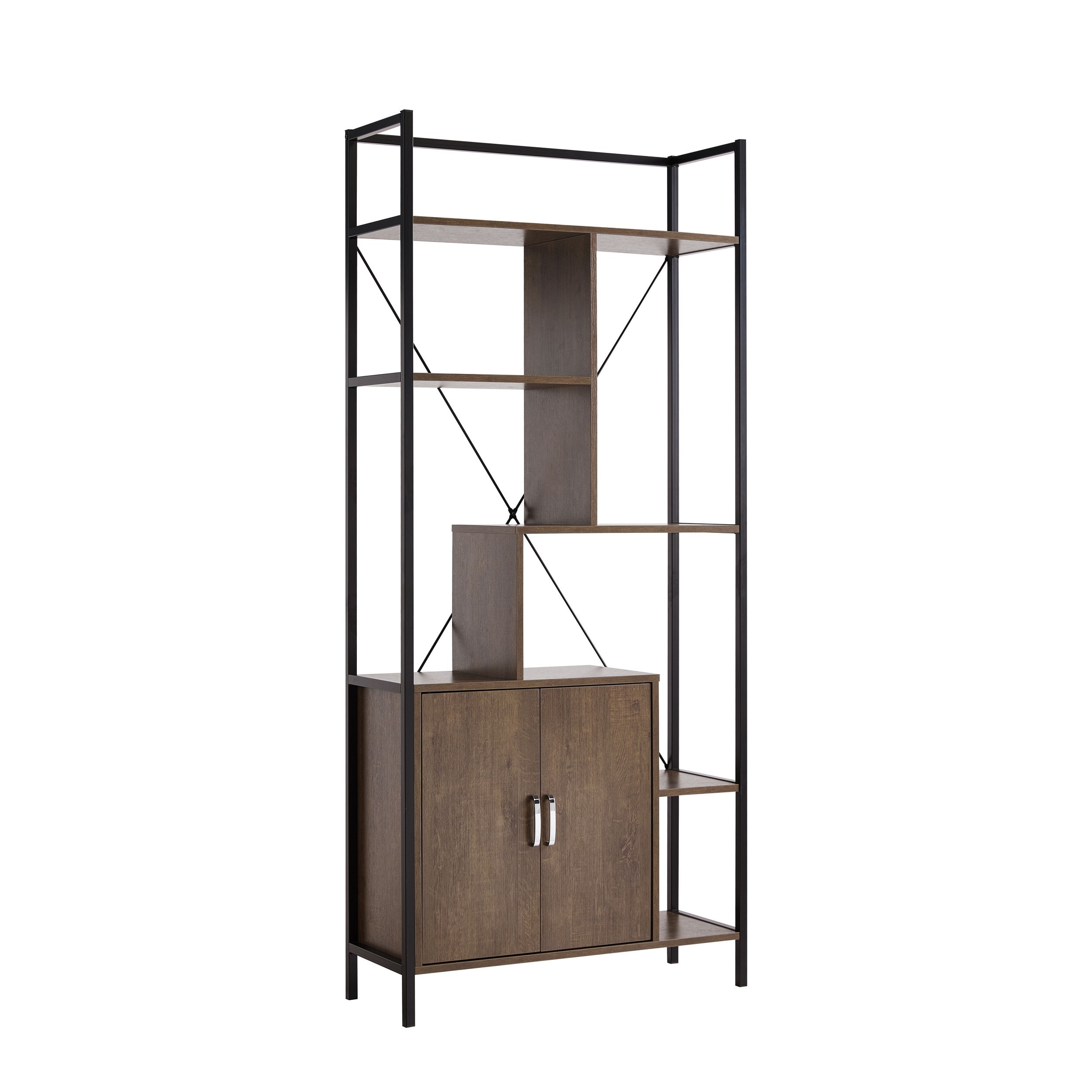 Benzara Contemporary/Modern Brown Wood China Cabinet with Wine Storage