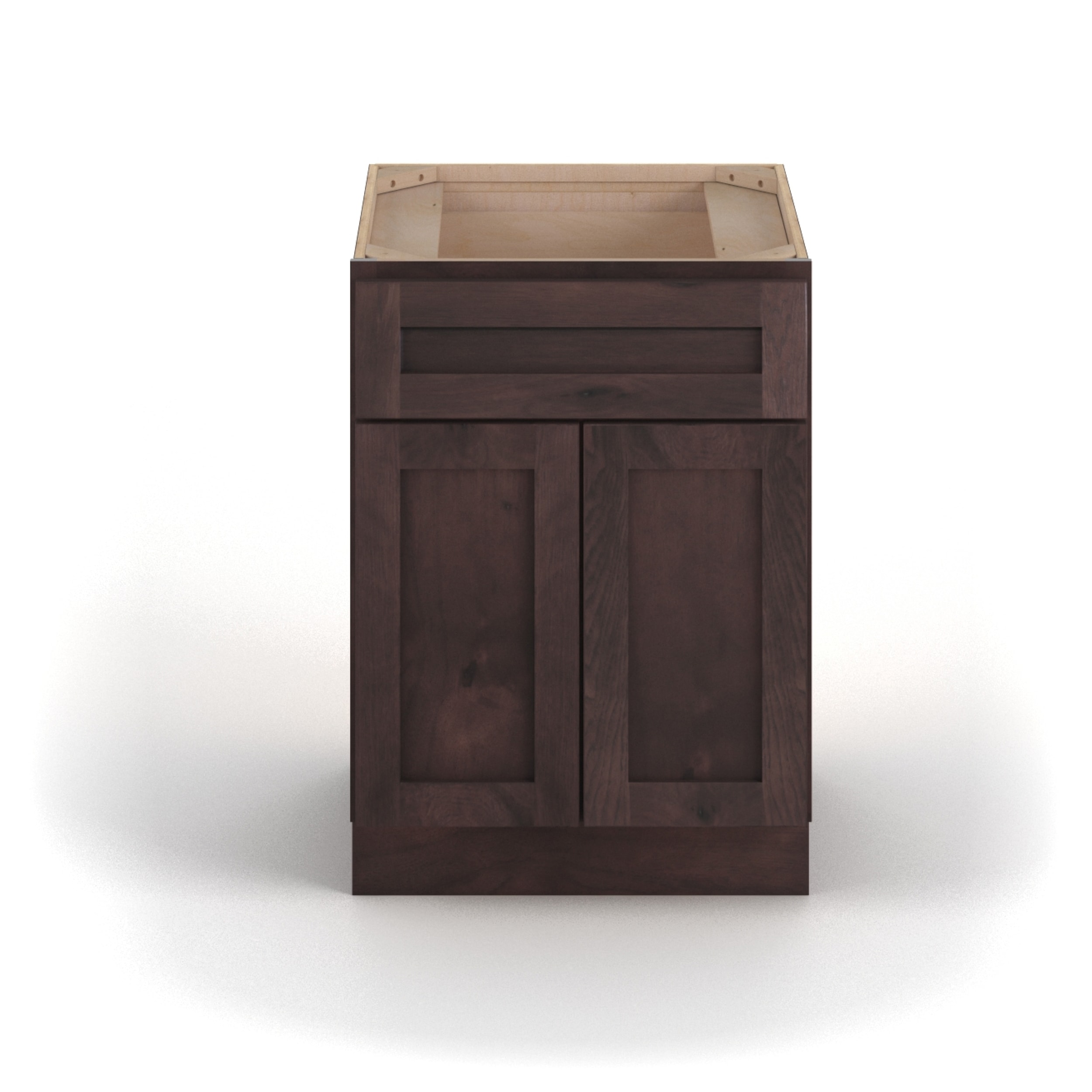 Valleywood Cabinetry 33-in W x 34.5-in H x 24-in D Rustic Hickory 1-Drawer Base Ready To Assemble Plywood Cabinet (Flat Panel Shaker Style)