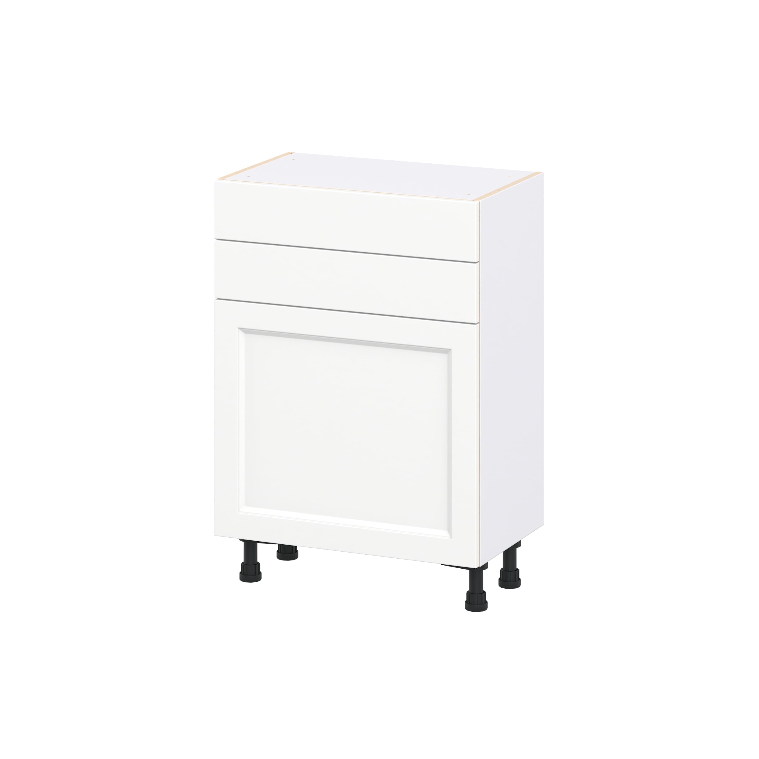 Hugo&Borg DSB2414B(L/R)-RI Riviera 24-in W x 34.5-in H x 14.75-in D Bright White 2 -Drawers Base Fully assembled Cabinet Recessed Panel Shaker