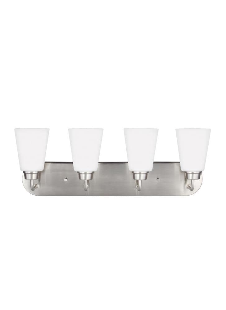 Generation Lighting 4415204-962 Kerrville 24.63-in 4 -Light Brushed Nickel Transitional Vanity light