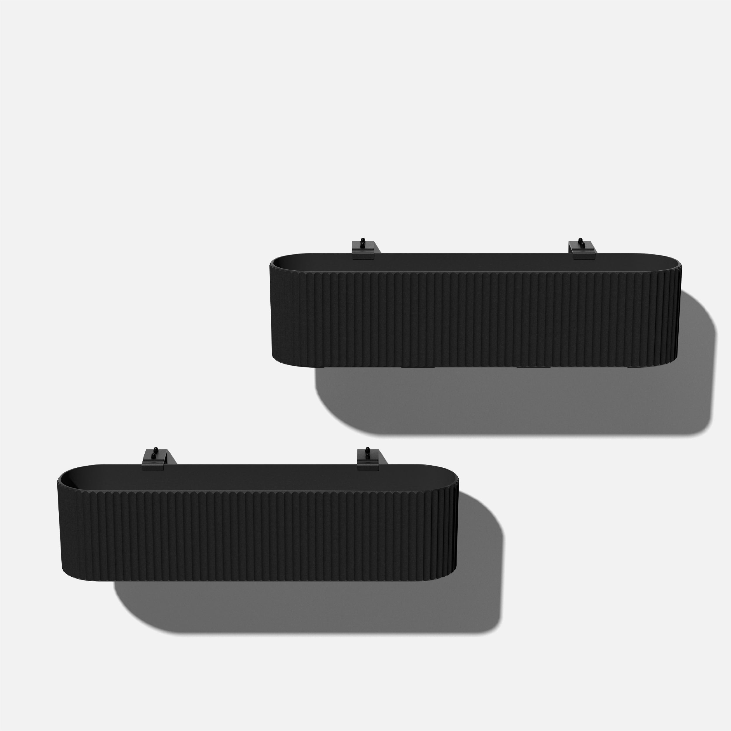 Veradek DMVHGWB36B-2PK 2 -Pack Rectangle 8.25-in W Large Black Plastic Outdoor Railing planter with Drainage Holes