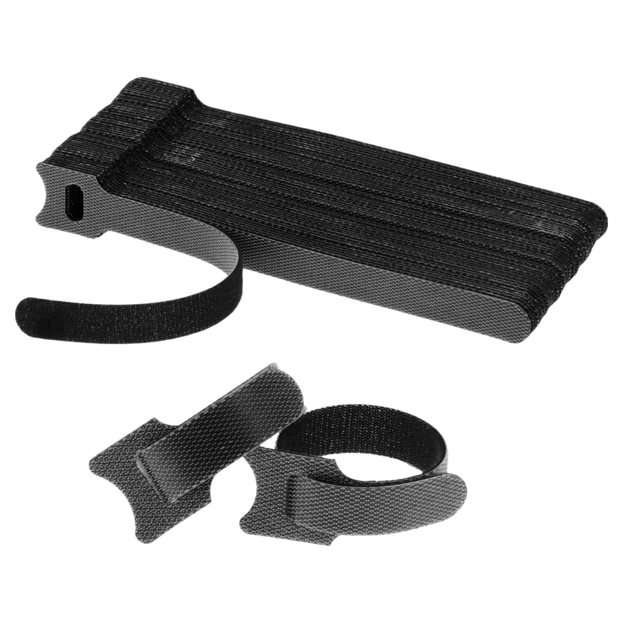Unique Bargains 50pcs Reusable Cable Ties Adjustable Cord Straps Magic Tapes Cable Organizer Cable Management Wire Ties for Organizing Home Office Black #S26060500UX2501
