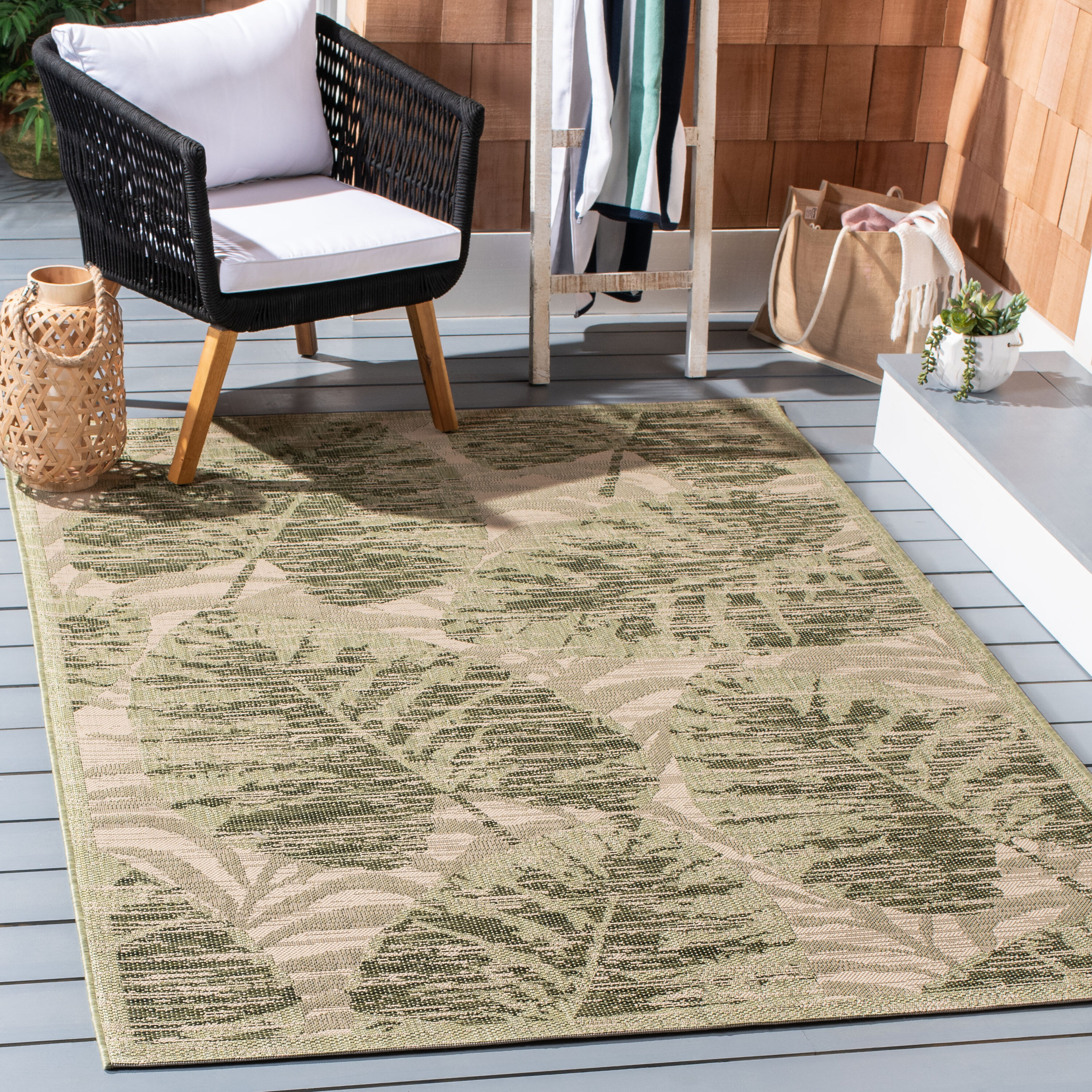 Safavieh - Courtyard 7556-21812 Green/Beige 5 x 8 Rectangular Area rug