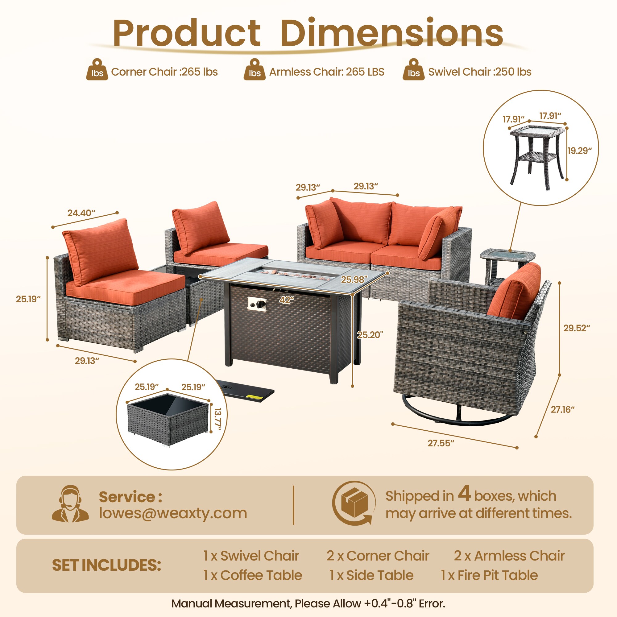 weaxty DCFP03RRSGRS808 Patio-Conversation-Sets - View #7