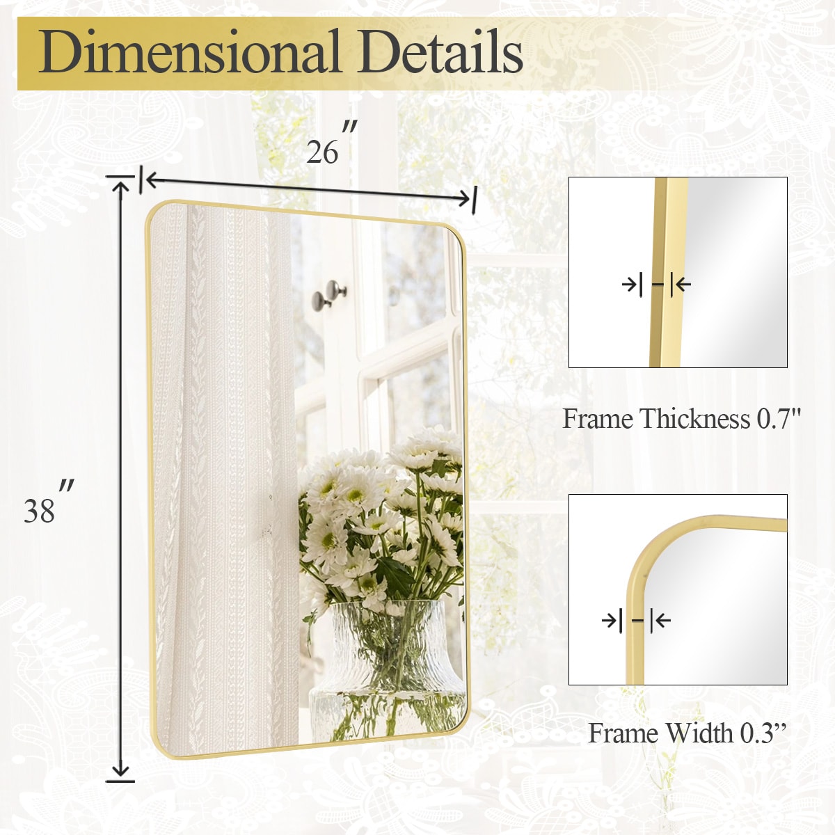 BEAUTYPEAK LS-YSJ-RE2638-G Decor-Mirrors - View #7