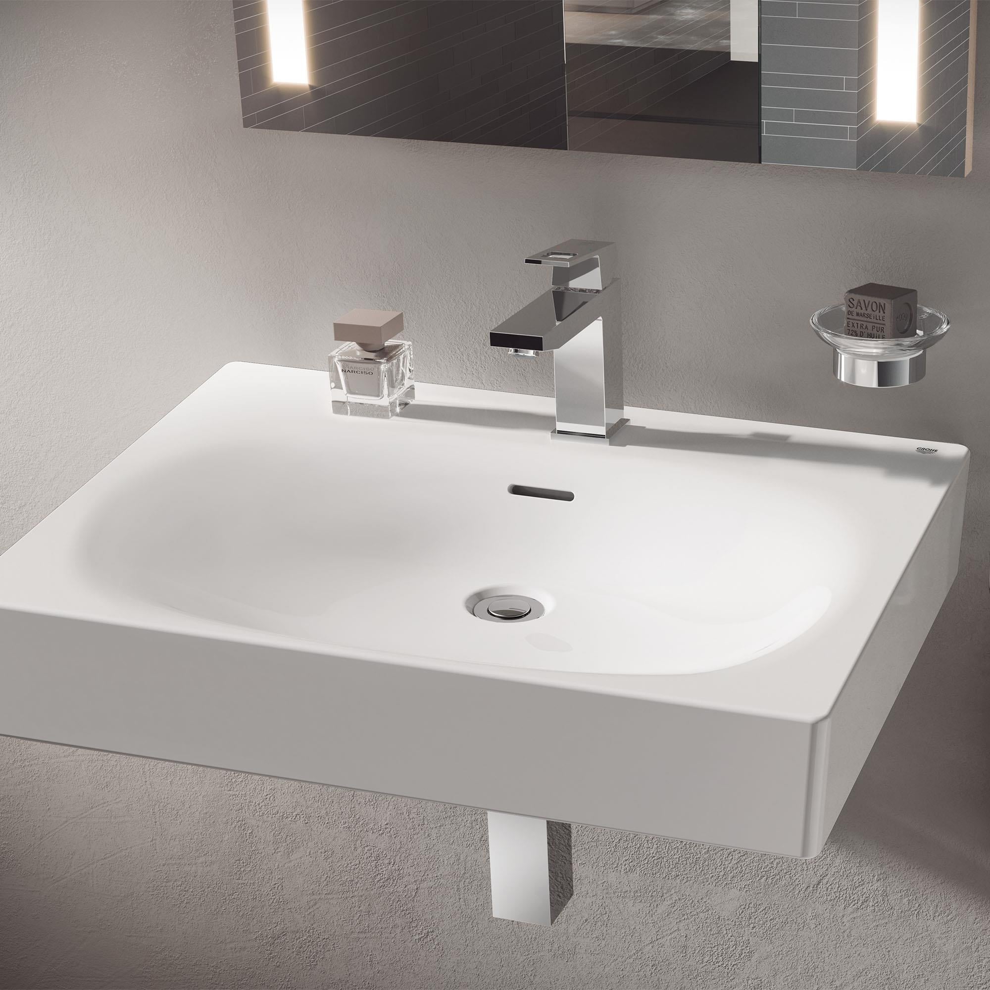 Eurocube Alpine White 24" Ceramic Wall-Mount Bathroom Sink