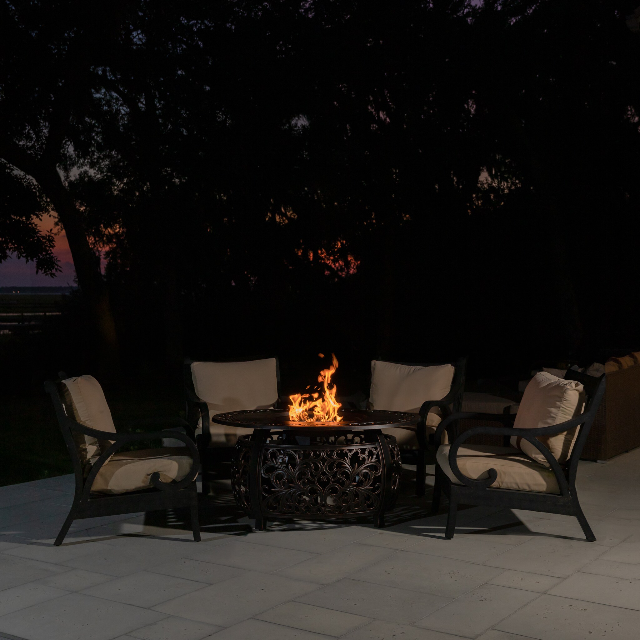 Gas Fire Pit Table In The Pits, Toulon Oval Cast Aluminum Lpg Fire Pit
