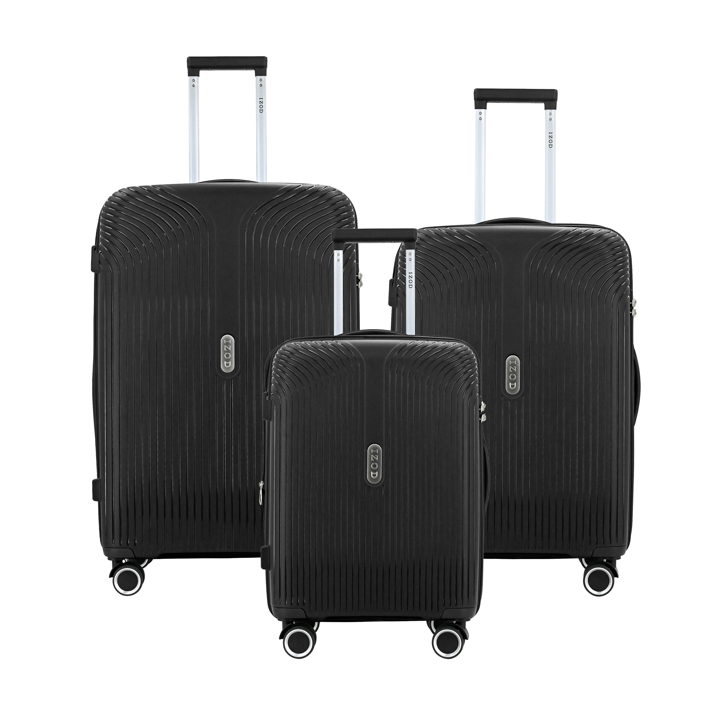 IZOD Romeo 3 Piece Lightweight Expandable ABS Luggage Set with