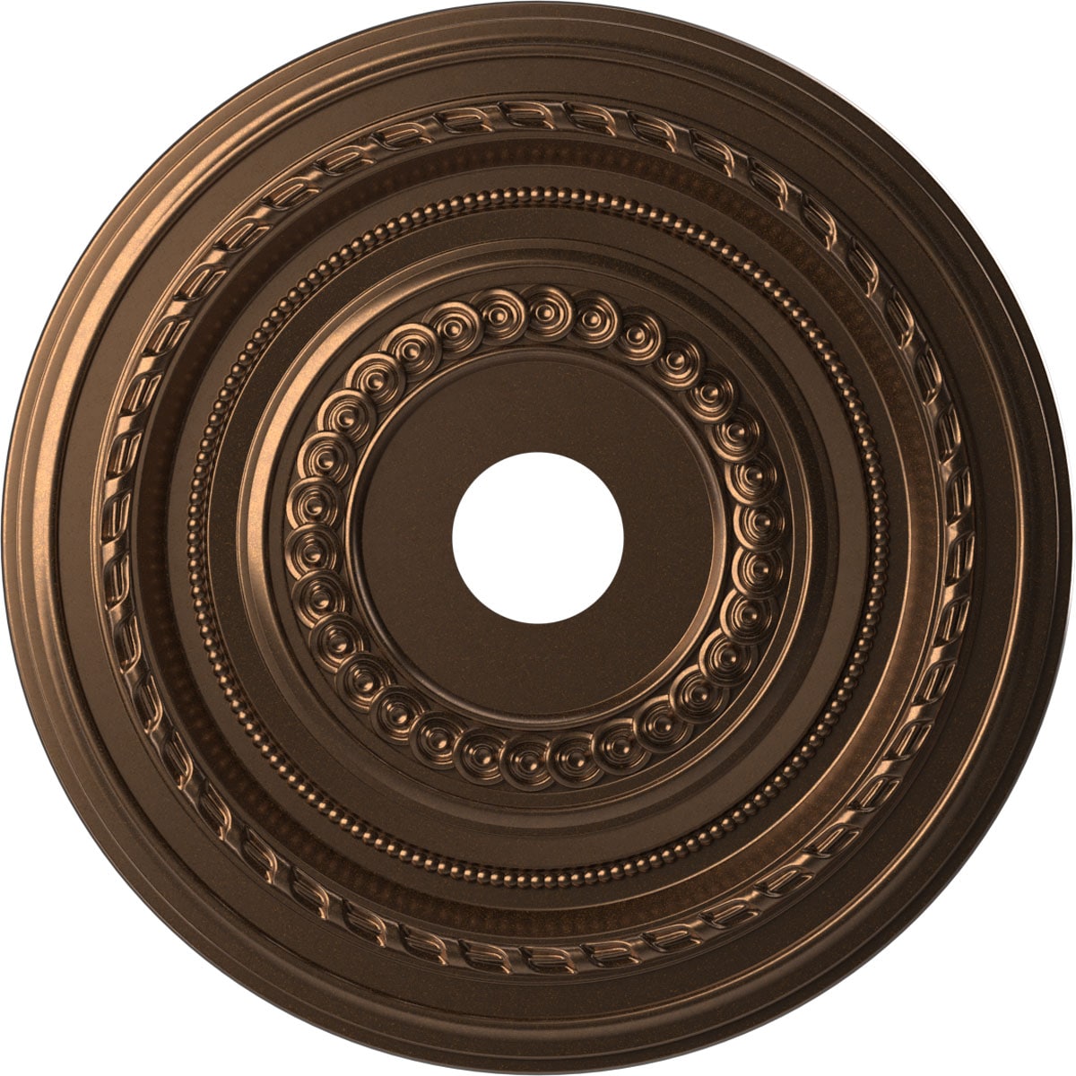 Ekena Millwork CMP22COCAB Cole Thermoformed 22-in W x 22-in L Painted Metallic Antique Brass PVC Whole Ceiling Medallion
