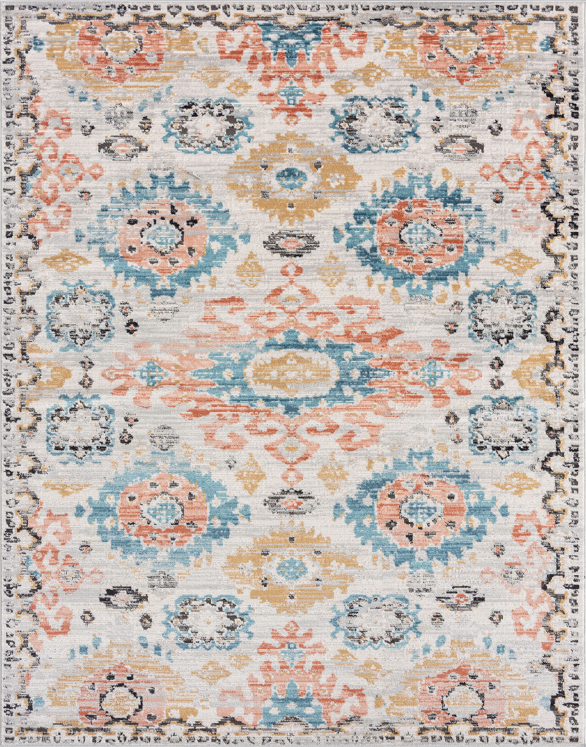 Anabel Blue 5' x 8' Synthetic Rectangular Easy-Care Area Rug