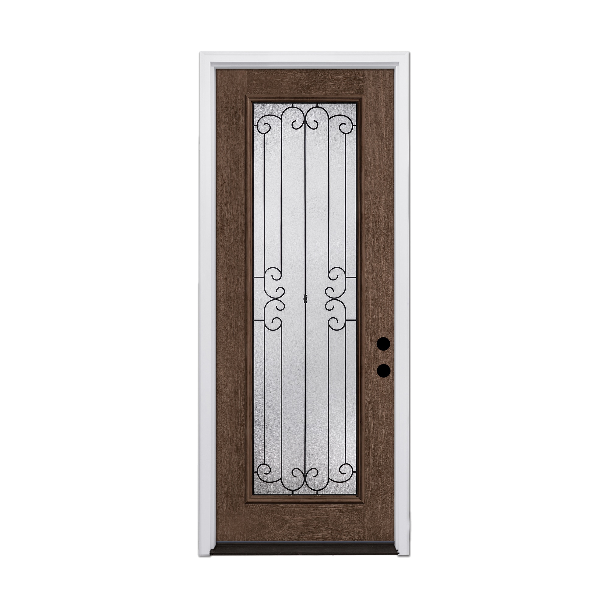Therma-Tru RISERVA 36-in x 96-in Fiberglass Full Lite Prehung Front Door with Brickmould Insulating Core