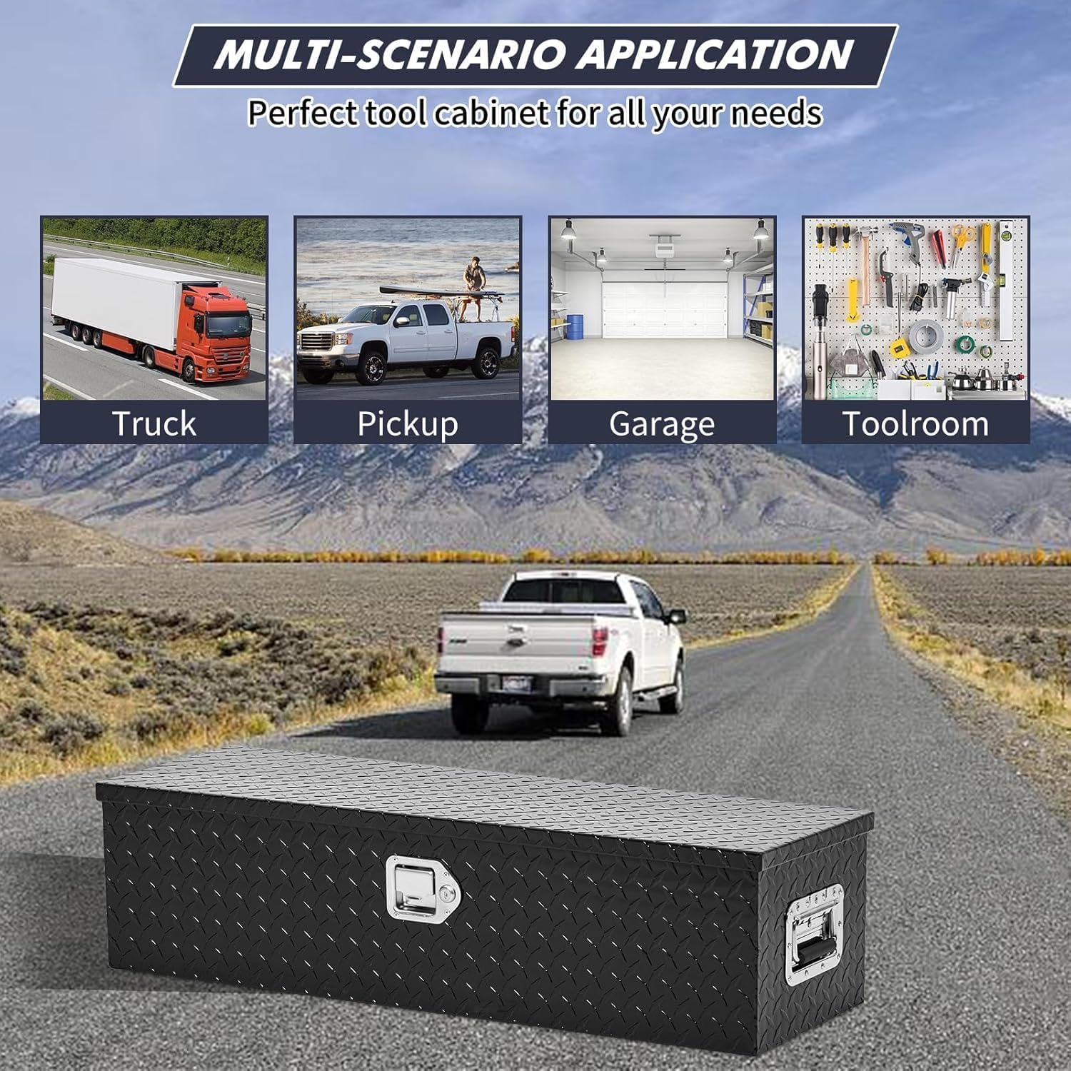 GAOMON 30x15x15-In Truck Bed Tool Box Heavy-Duty Aluminum Diamond Plate ...